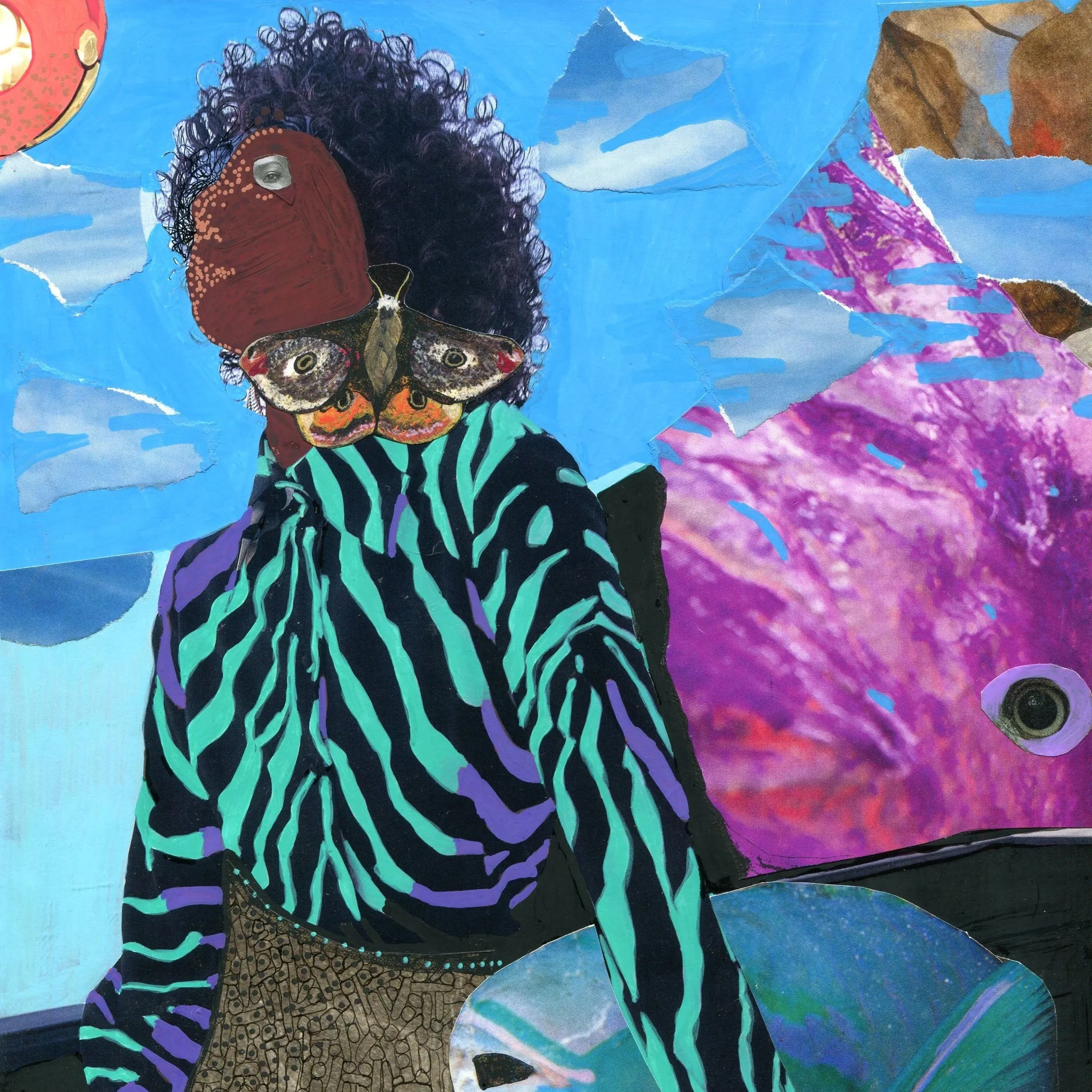 Title: The Witness (2026) Dimensions: 9 x 10.5 in. Medium: Mixed media collage on paper.