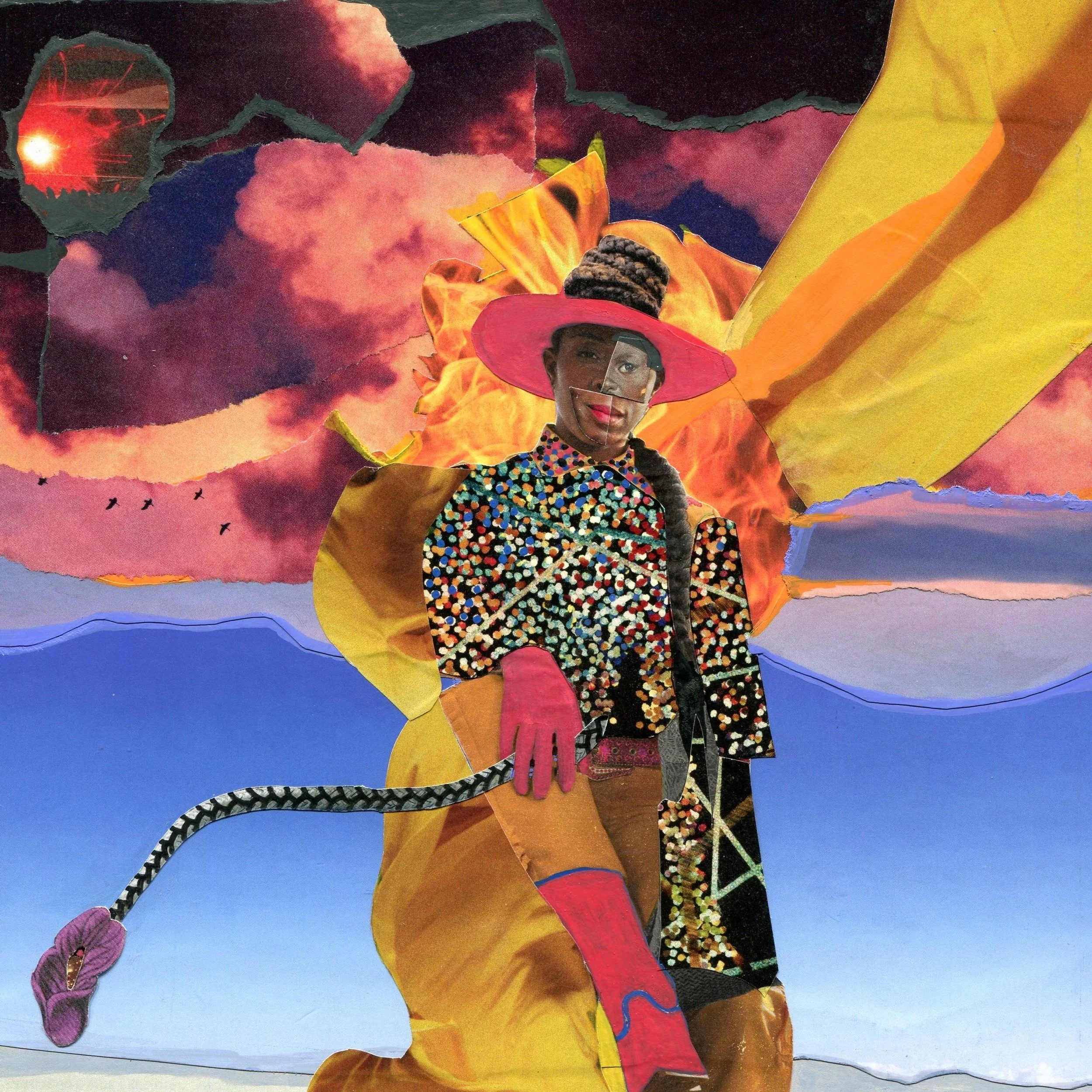 Title: The Survivor (2026) 
Dimensions: 8 x 10 in. 
Medium: Mixed media collage on paper.