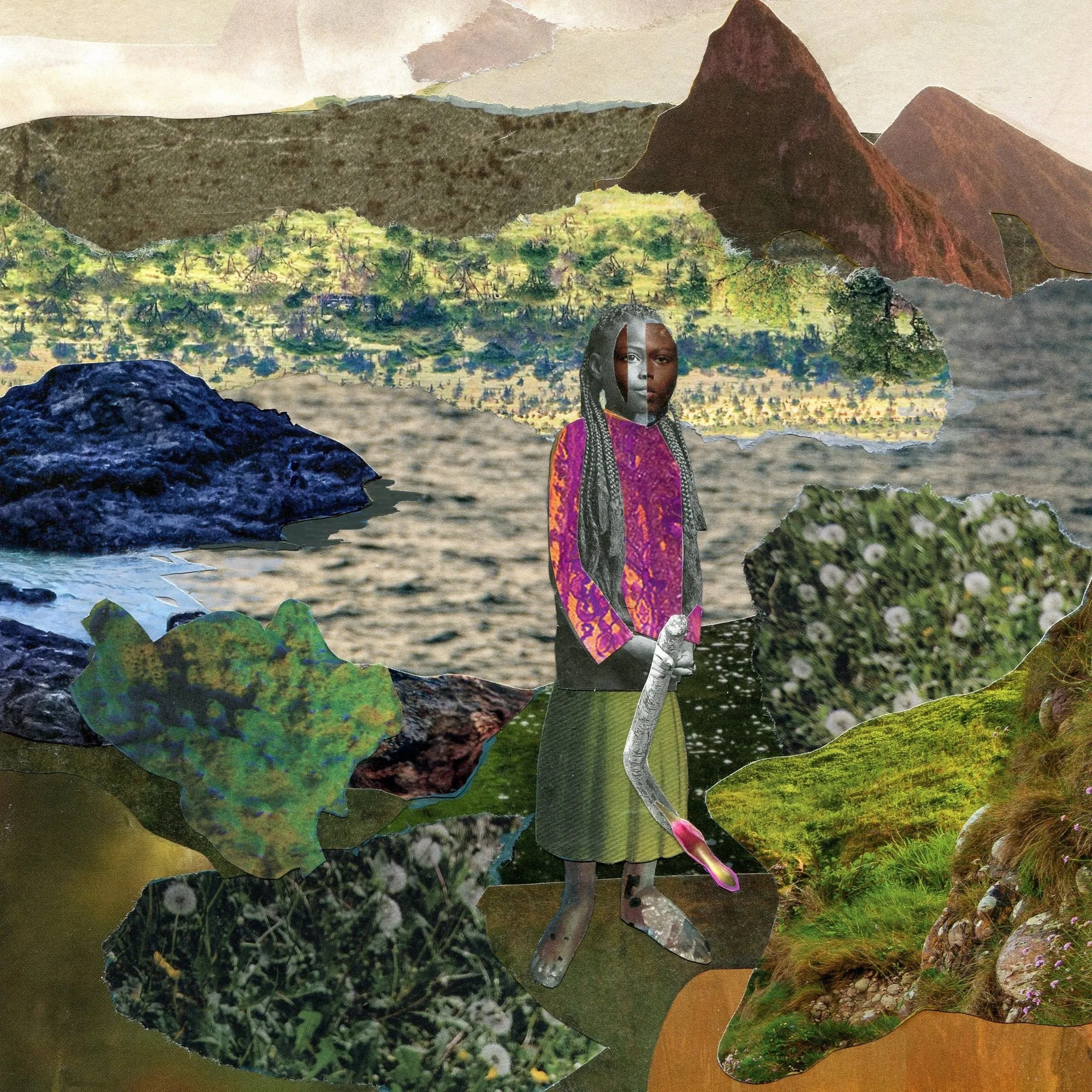 Title: The Hunter (2026) 
Dimensions: 8 x 10.5 in. 
Medium: Mixed media collage on paper.