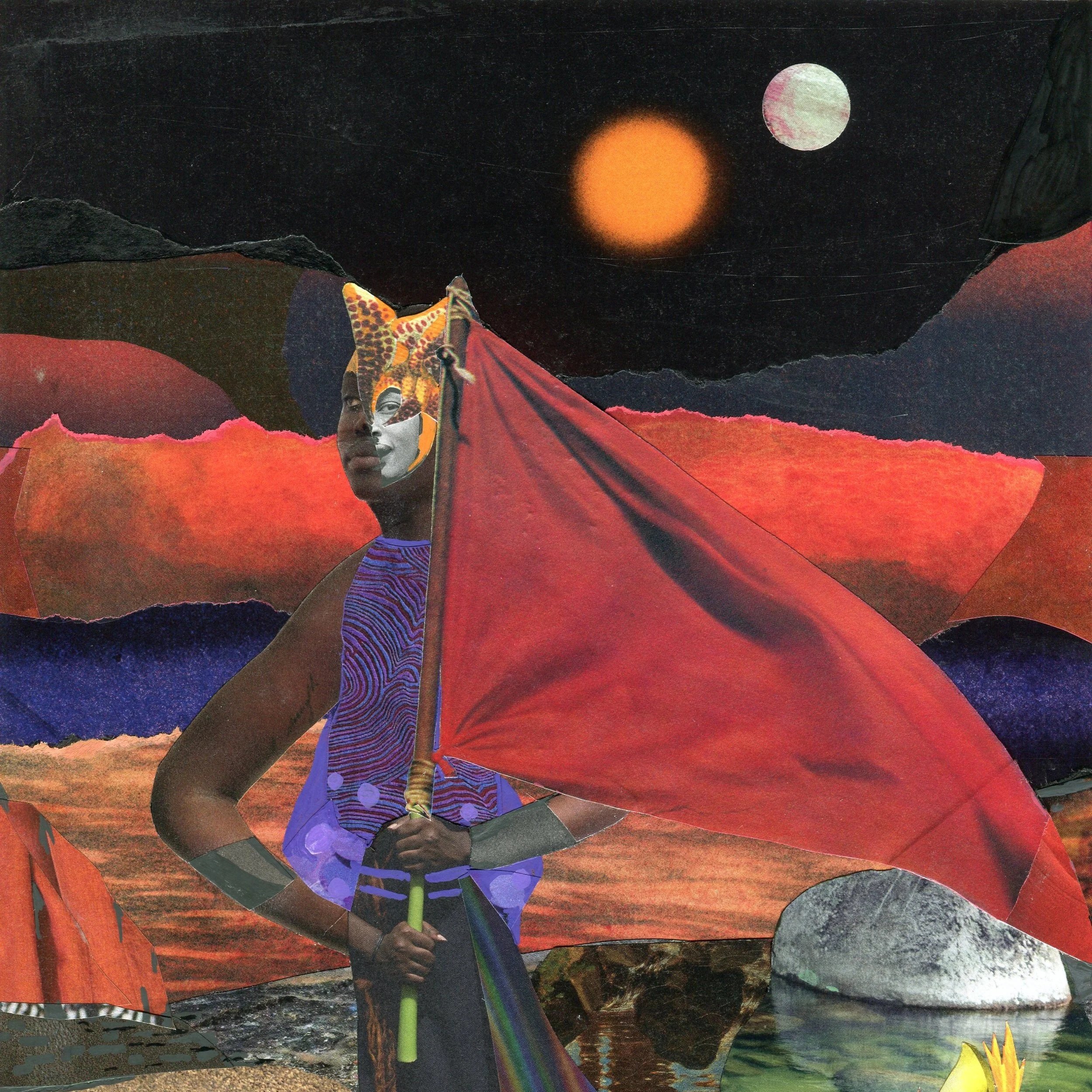 Title: The Defender (2026) 
Dimensions: 8.5 x 11.5 in. 
Medium: Mixed media collage on paper.