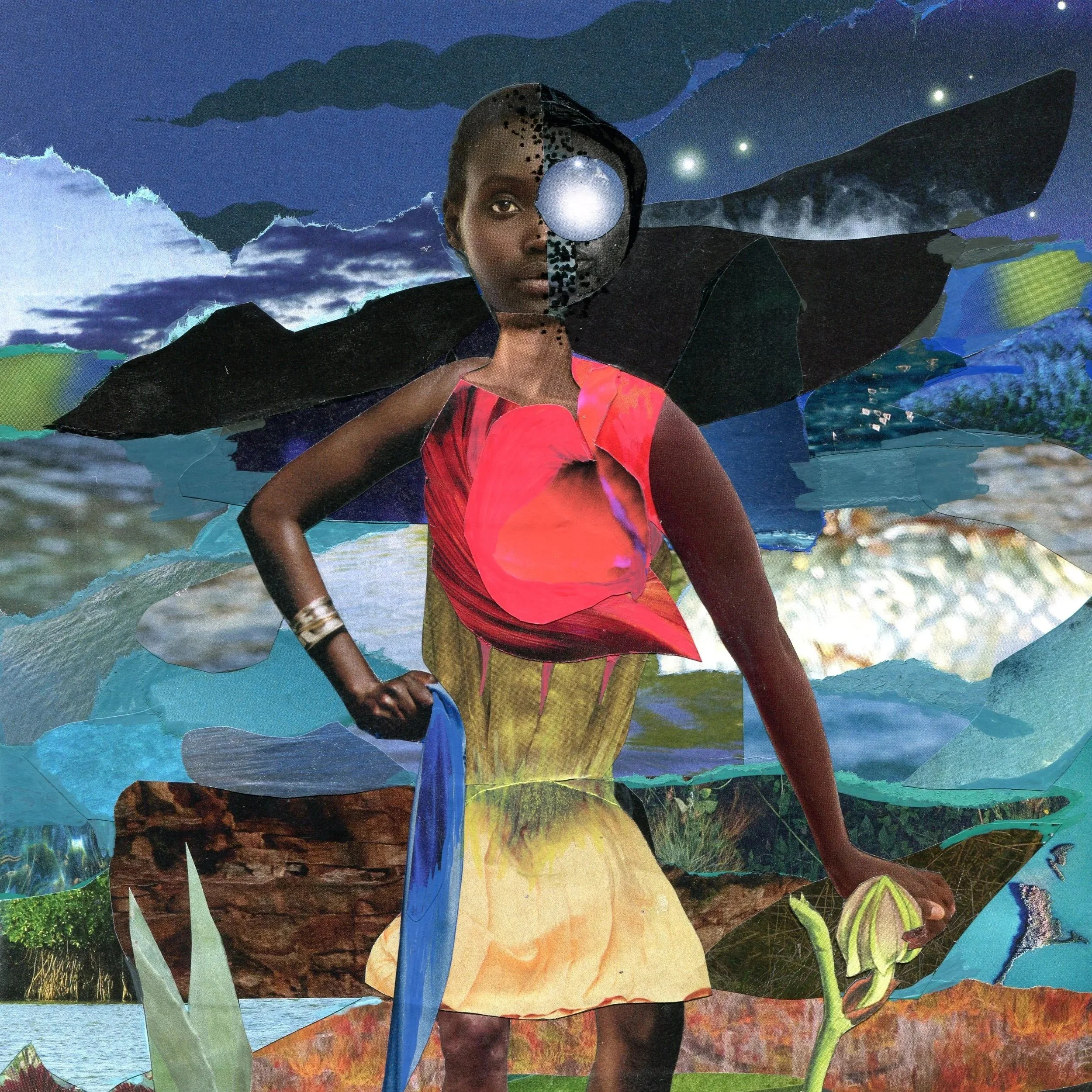 Title: The Herbalist (2026) Dimensions: 8.5 x 11.5 in. Medium: Mixed media collage on paper.
