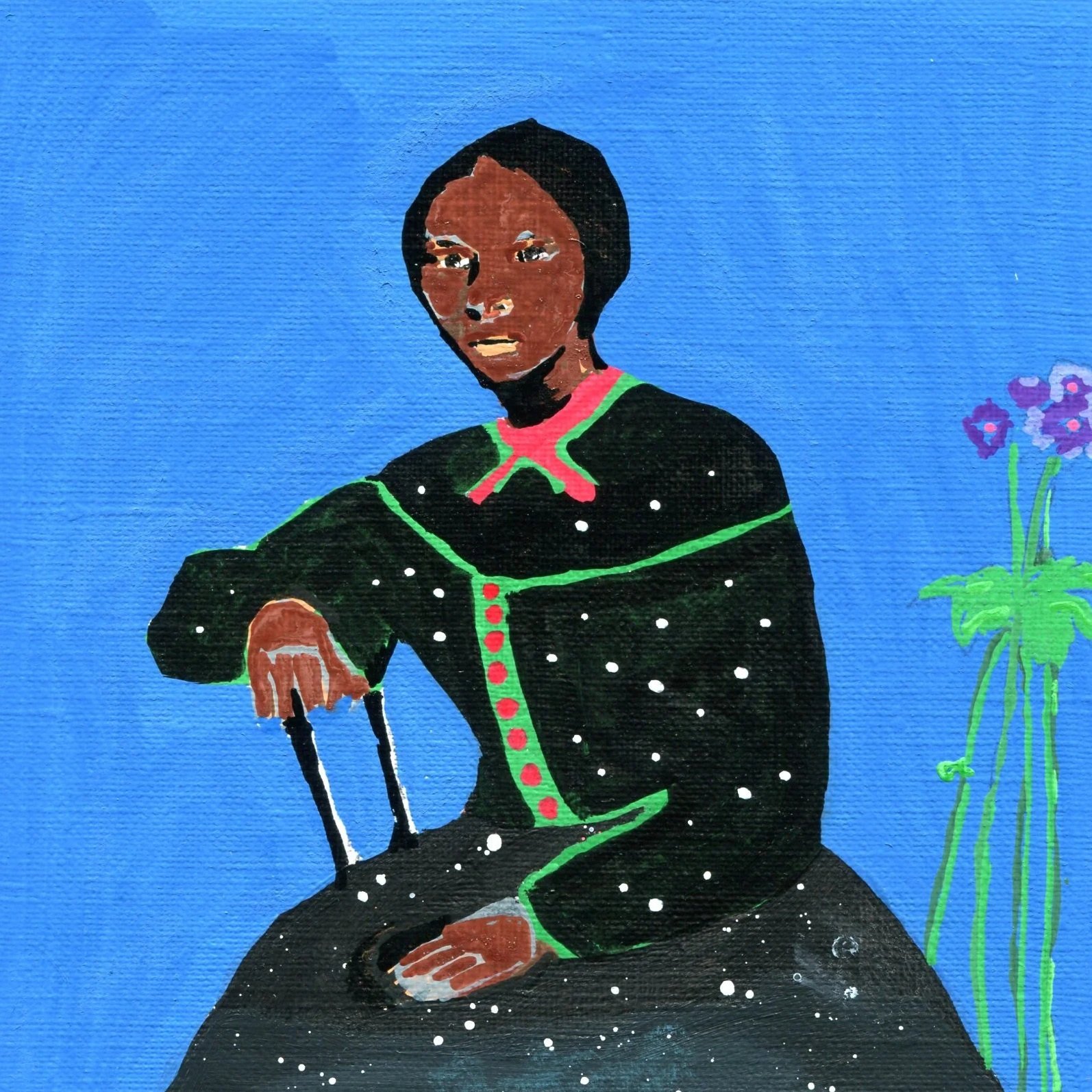Title: Harriet Tubman (2026) Dimensions: 5 x 7 in. Medium: Ink and acrylic on paper.