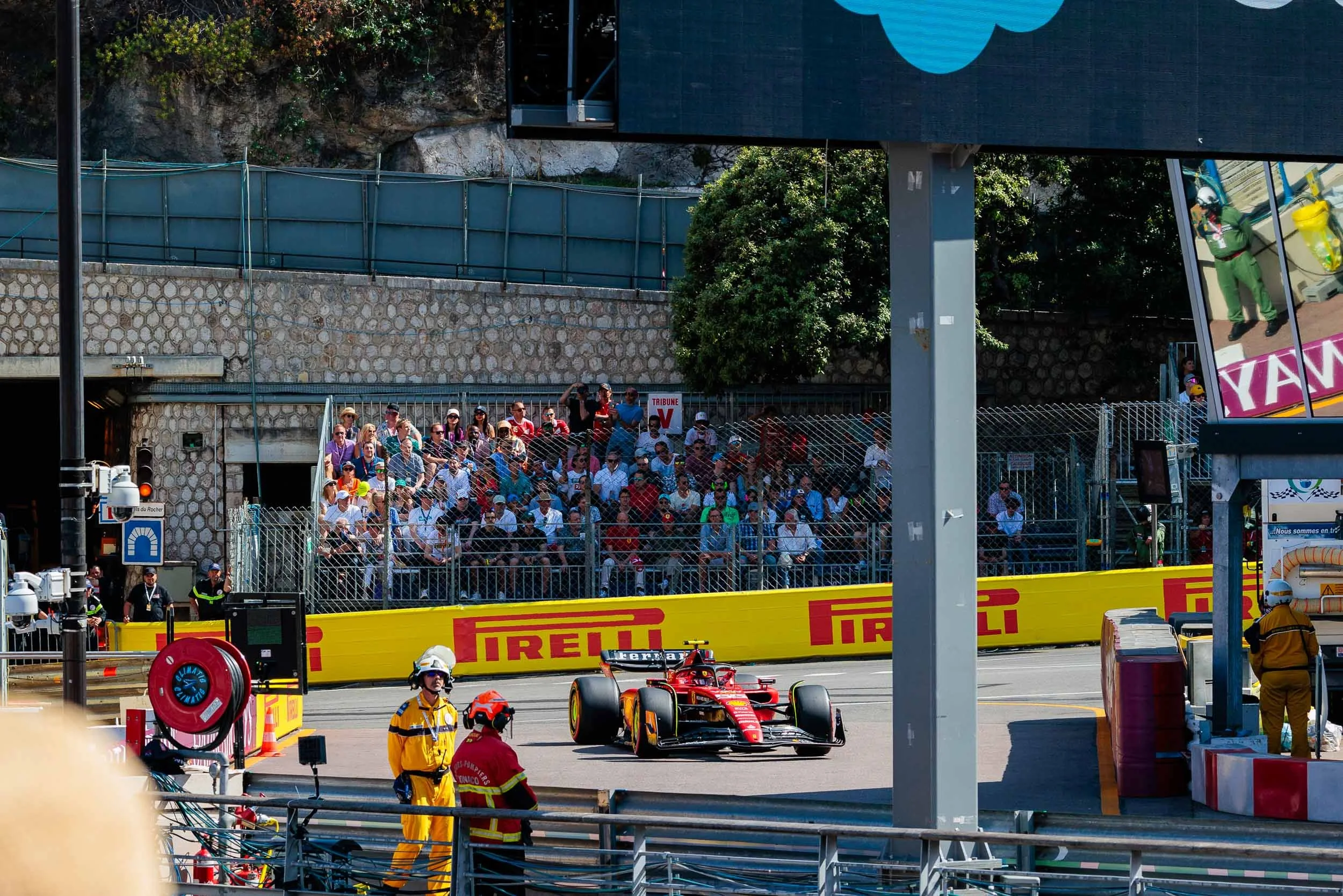 Ferrari entering the pit lane