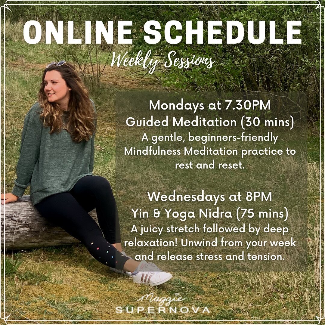 Come and join me this week for some super relaxing classes! All Burnout recovery friendly, these sessions are all about unwinding and letting go of stress.

Have you had a go at a live guided Meditation? Or tried your hand at super relaxing Yin Yoga?