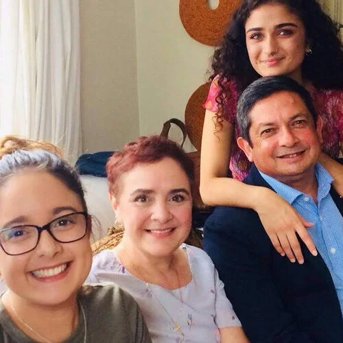 Tania and Shaun Abrahams with their two daughters.