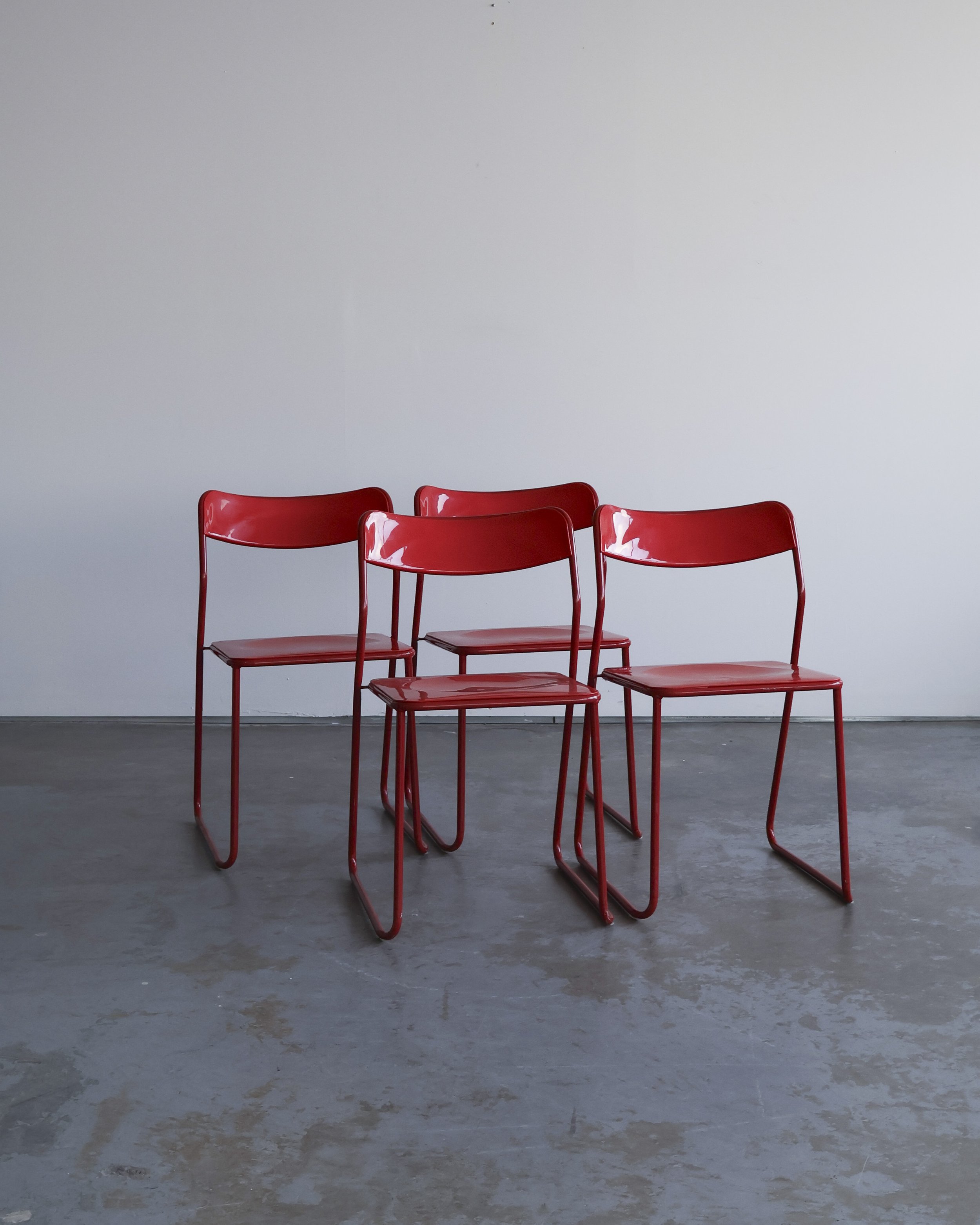 RENT ONLY - Emu Rio Red Chairs vintage props rental montreal