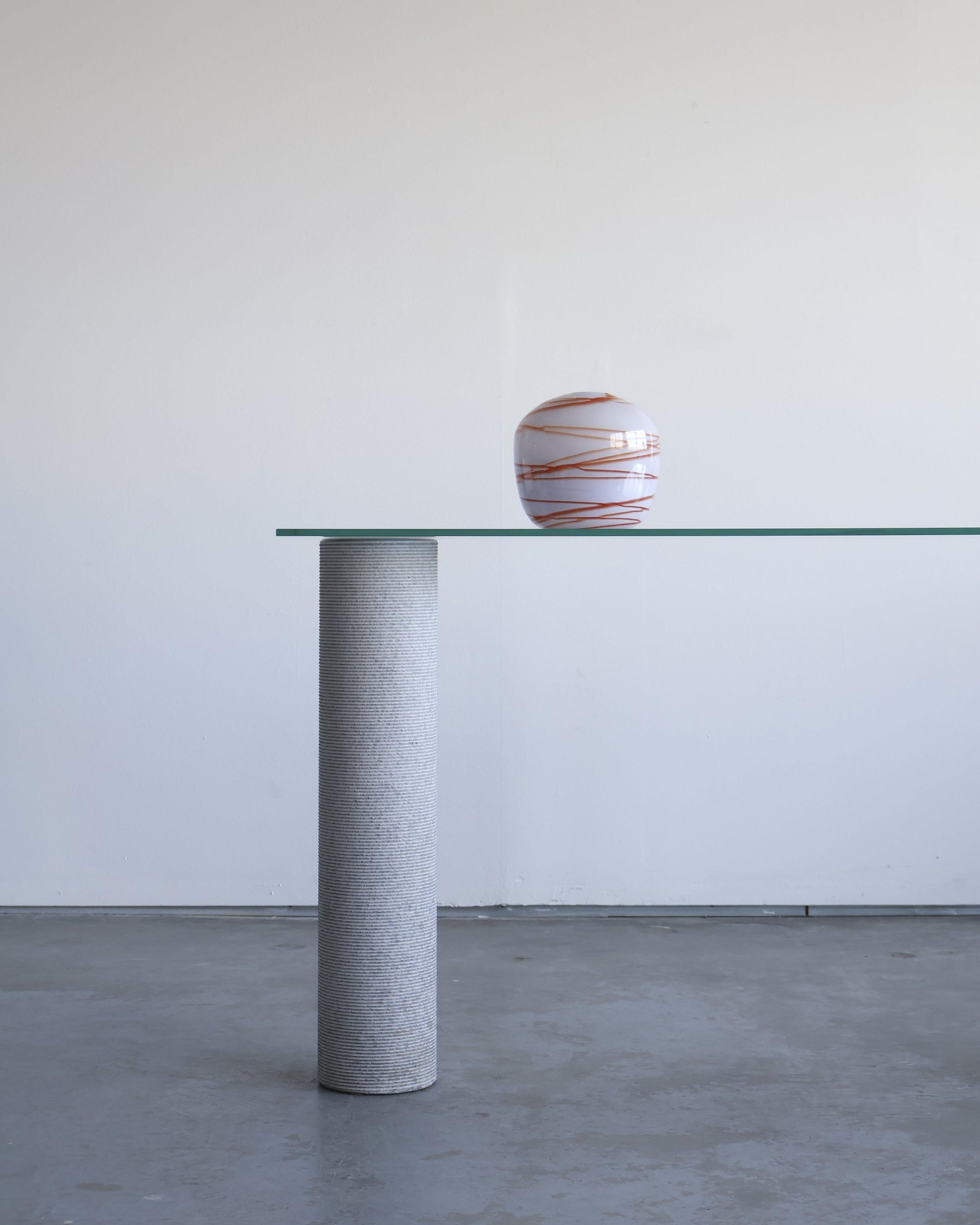 Giulio Lazzotti's Marble and Glass Console for Casigliani