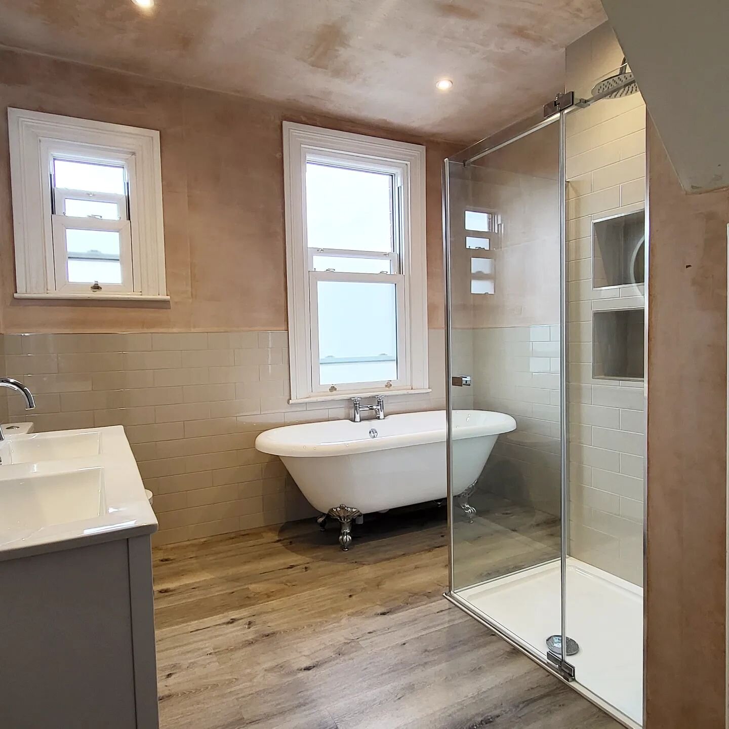 A Full bathroom renovation on this larger family bathroom. We removed the cylinder cupboard to make a nice walk in shower area.