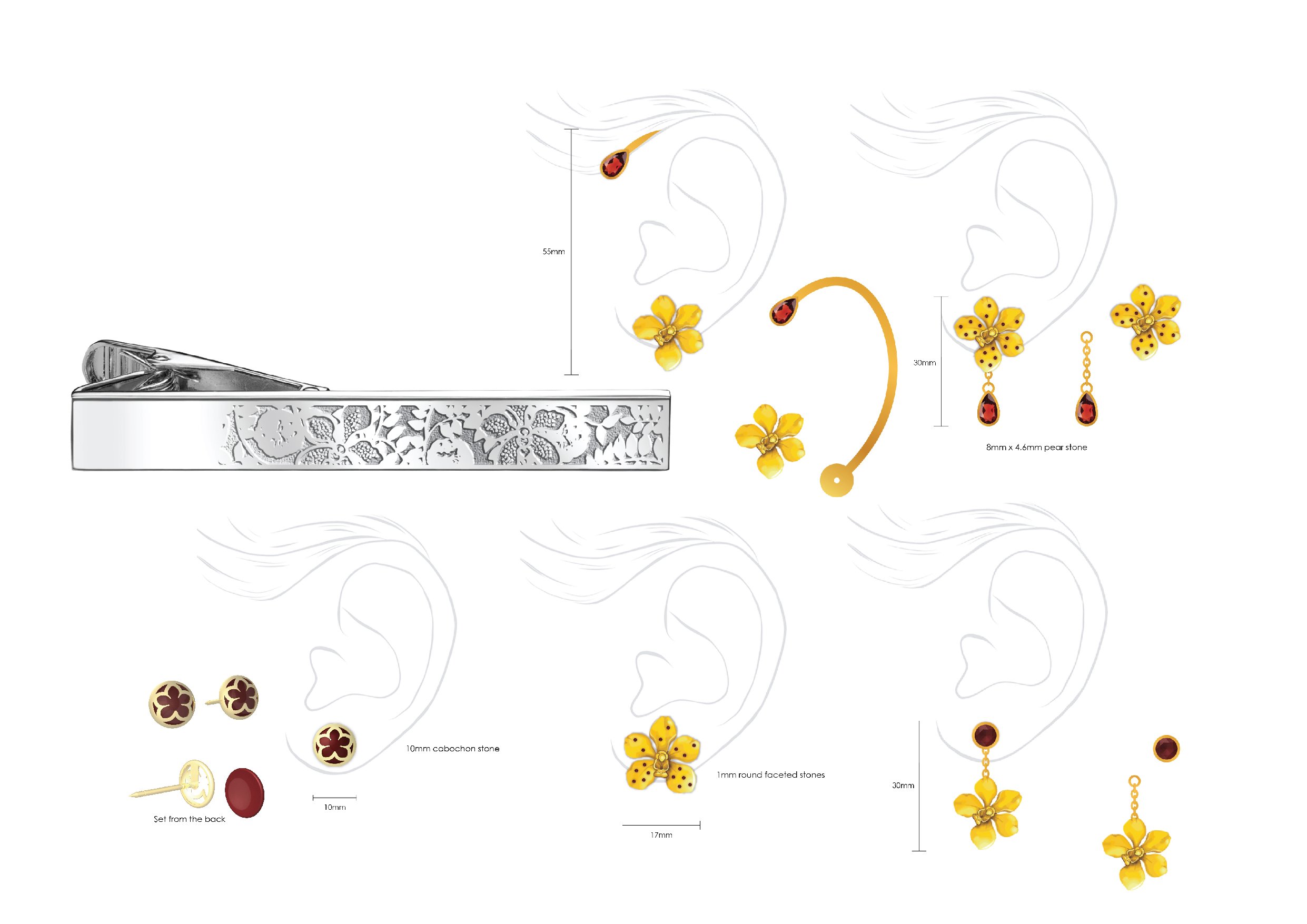 Custom Jewellry with Orchid Motifs