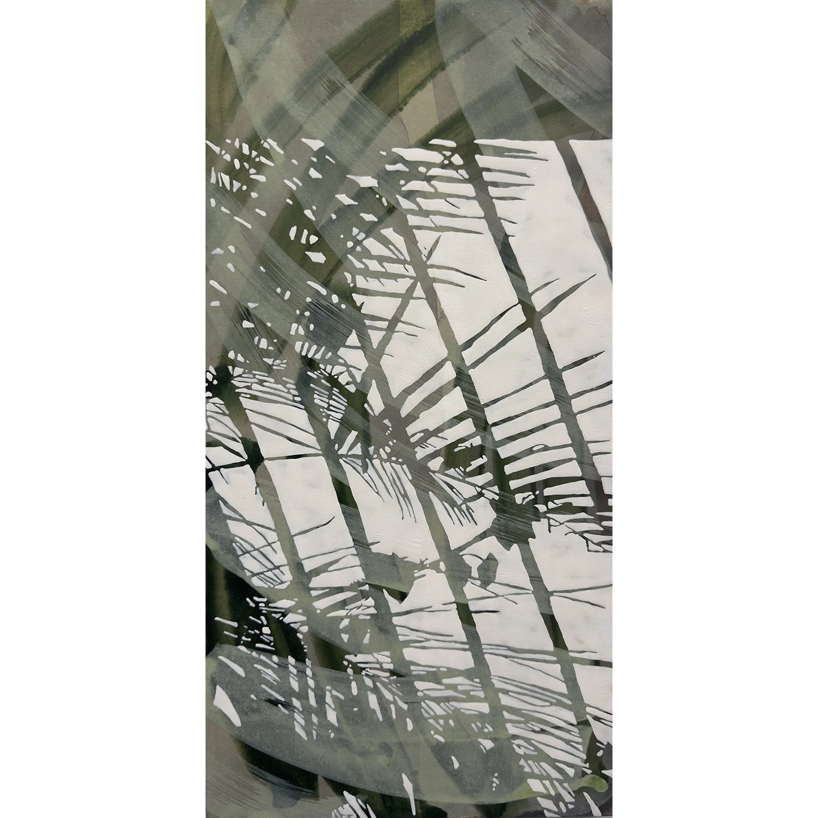 kew X, acrylic on paper, 25x50cm