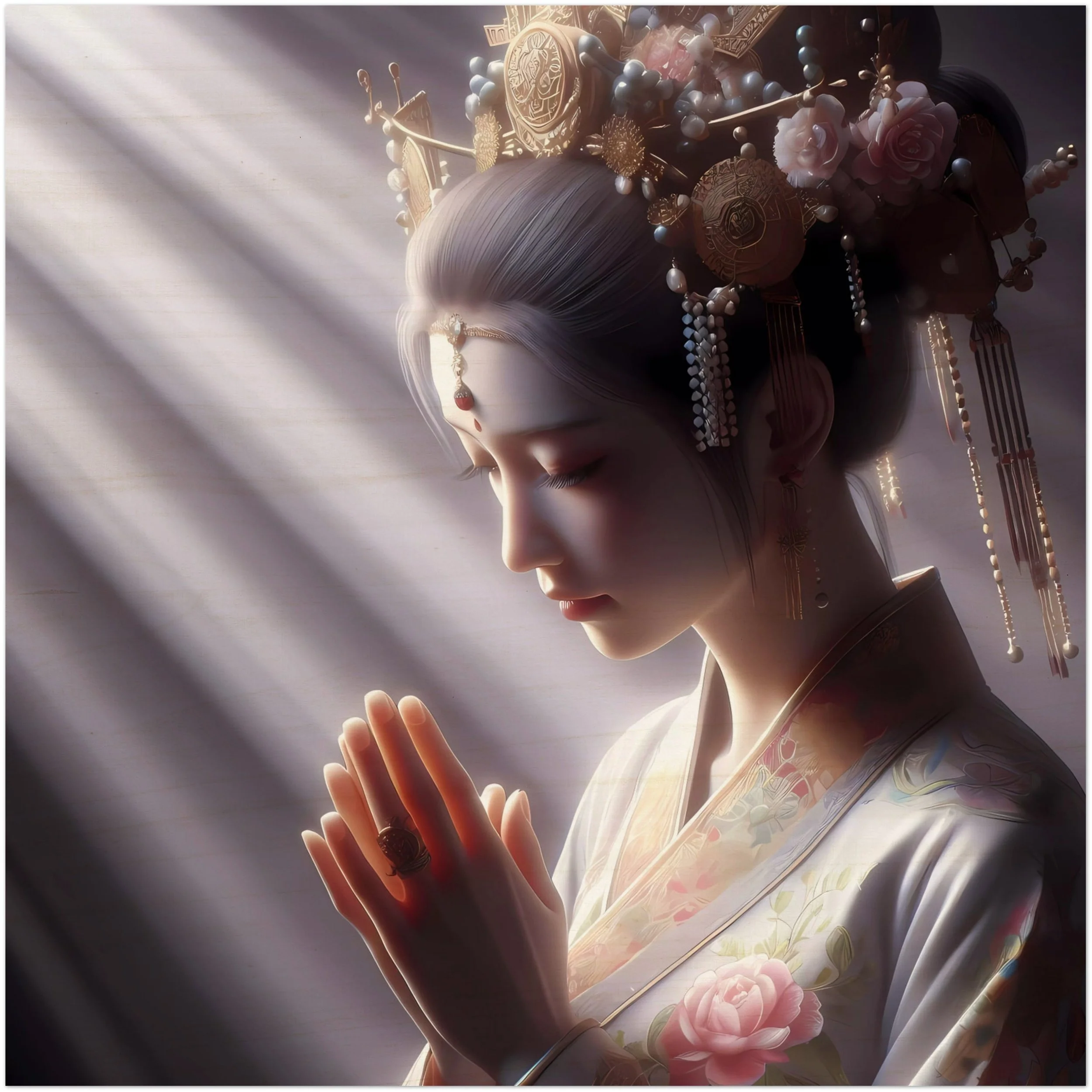 Ethereal Grace: Sacred Art on Sustainable Wood