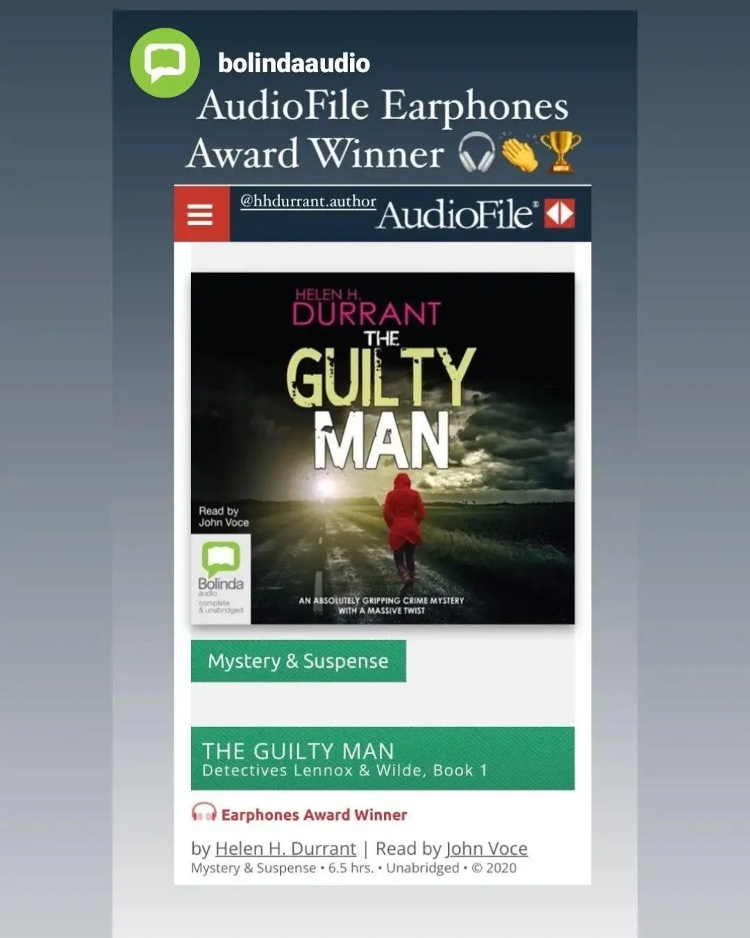 HELEN H. DURRANT SNATCHES AN AUDIO PRIZE!