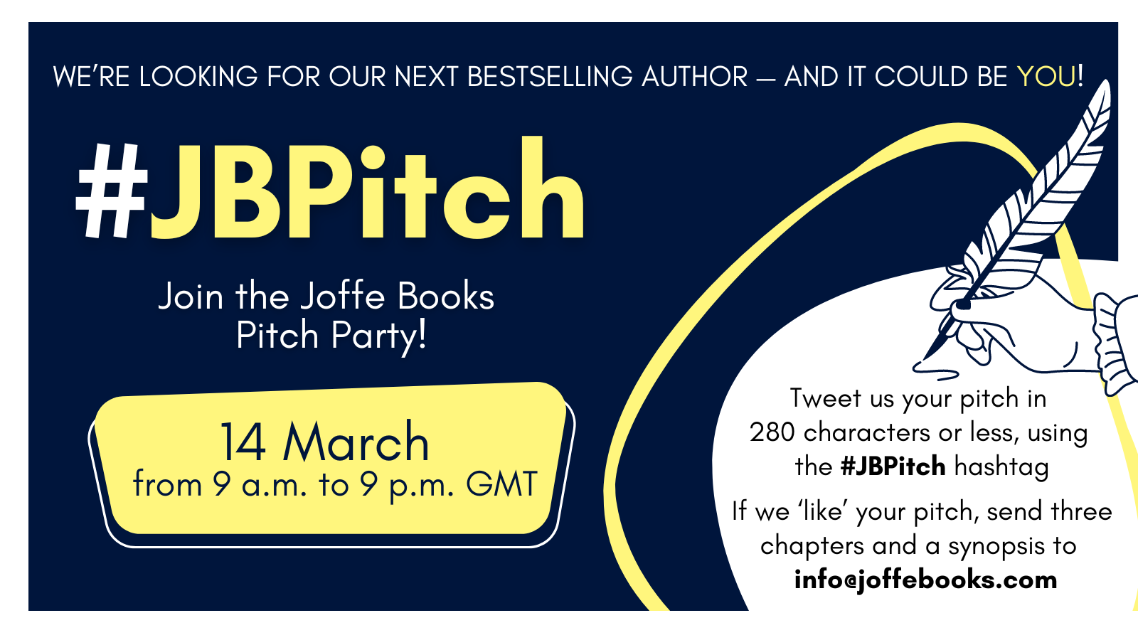 JOIN THE JOFFE BOOKS TWITTER PITCH PARTY ON 14TH MARCH 
