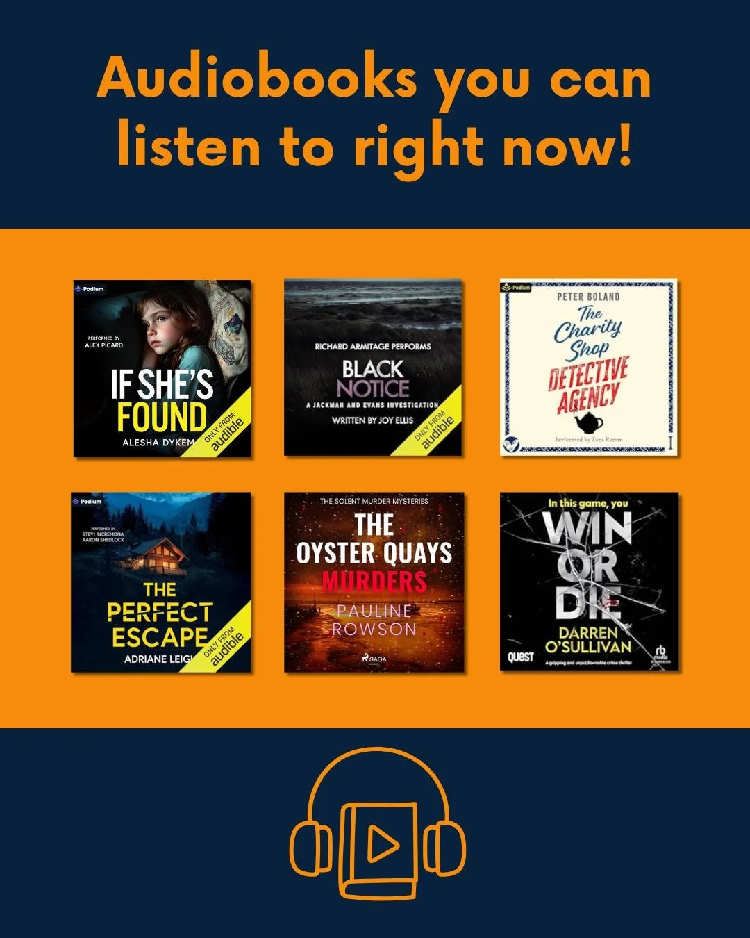 Got a long walk ahead? Folding laundry? Cooking dinner? Just chilling?
Treat your ears to something actually exciting &mdash; these audiobooks are ready to hit play RIGHT NOW 🎧✨
Here&rsquo;s what you can dive into today:

🔊 IF SHE&rsquo;S FOUND by 