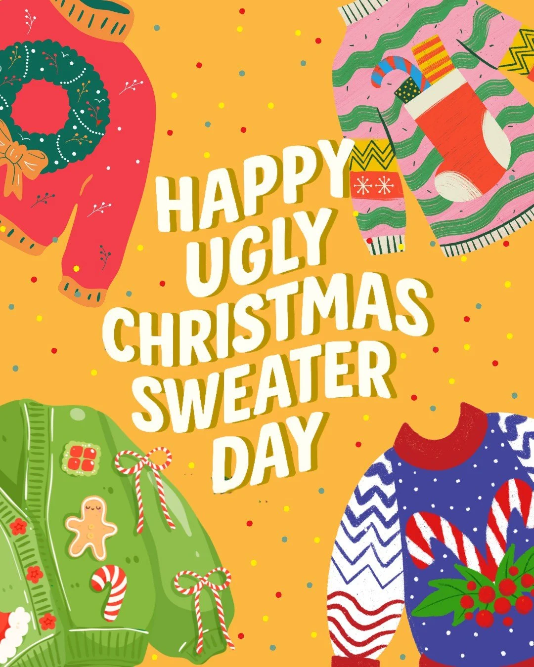 🎉🎄 Happy National Ugly Christmas Sweater Day! 🎅✨ Let&rsquo;s embrace the jingle of laughter and joy in our tacky attire! 😄 Share us photos of your fave Christmas jumpers in the comments!
 #UglySweaterDay #FestiveSpirit