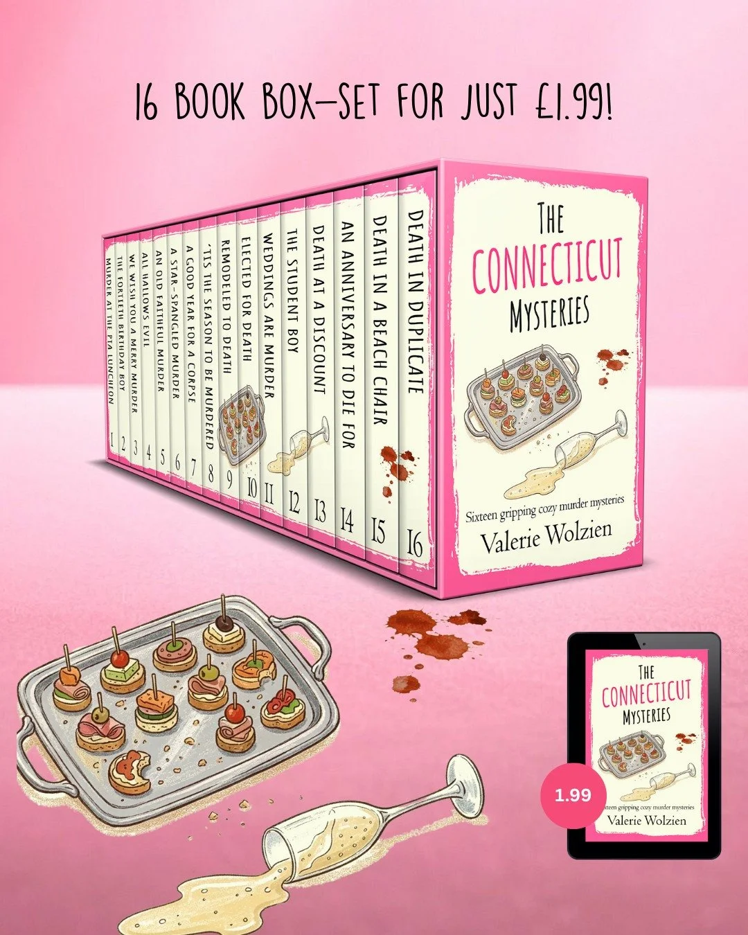 POLITE SMILES. PERFECT LAWNS. DEADLY SECRETS. ☕🔍
OUT NOW for just &pound;1.99
The Complete Connecticut Mysteries Books 1&ndash;16
by Valerie Wolzien
🔗 https://geni.us/connecticut-mystery-fb

Sixteen witty, cozy murder mysteries. One picture-perfect