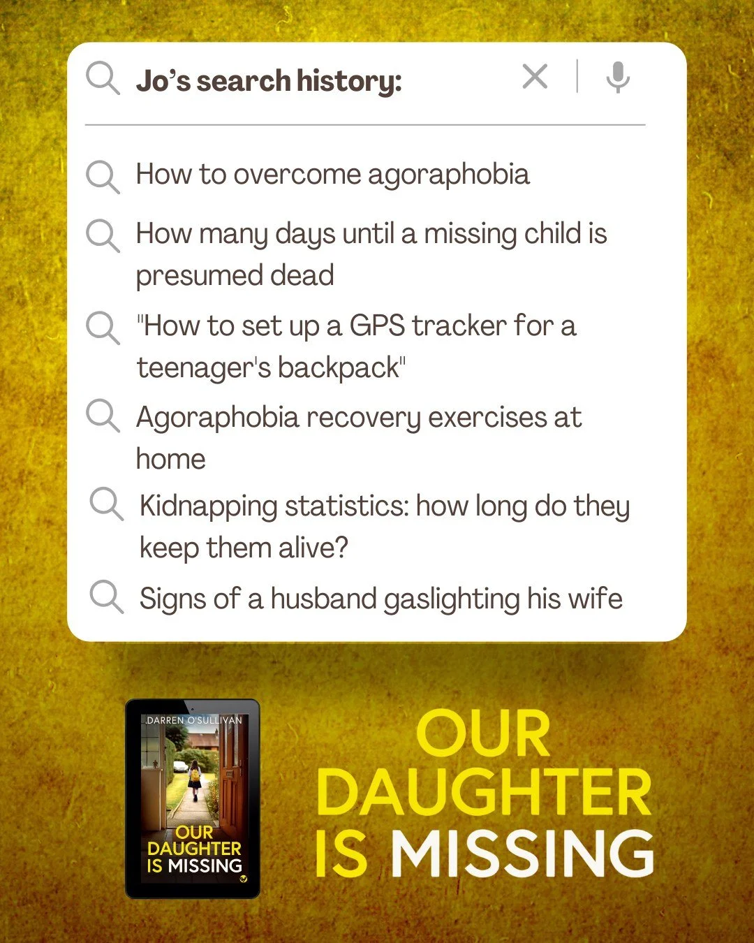 This is a mother's reality in Our Daughter Is Missing by Darren O&rsquo;Sullivan . . . OUT NOW for just &pound;0.99 / $0.99 ➡️ https://geni.us/daughter-is-missing-ml