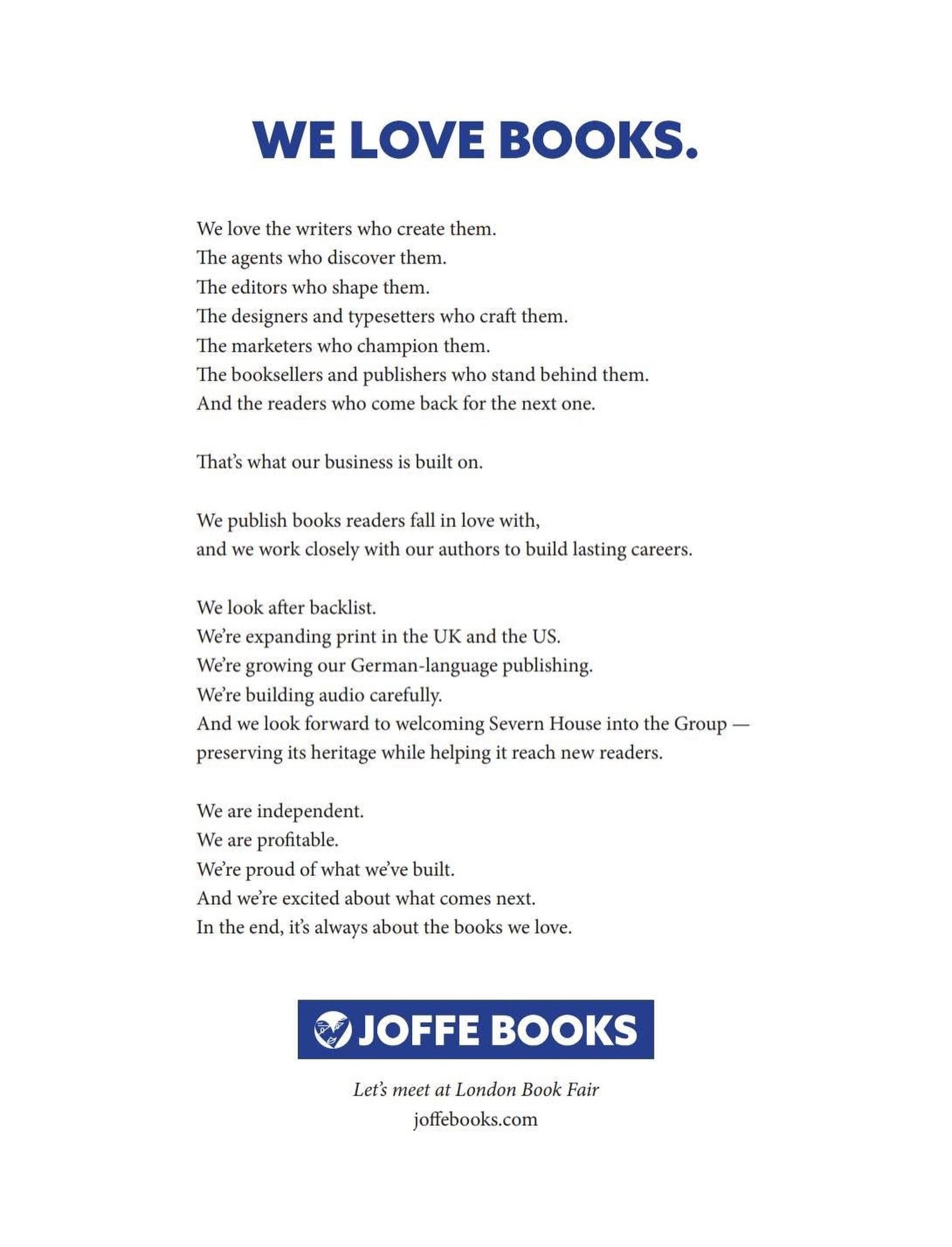 Great to see our ad in The Bookseller. We ❤️books!