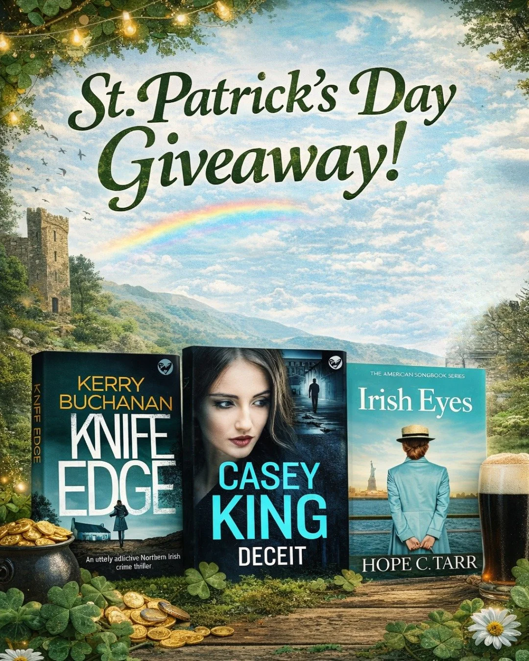 🍀 St. Patrick&rsquo;s Day Giveaway! 🍀

Feeling lucky? 👀✨

We&rsquo;re giving you the chance to win a stack of brilliant reads to celebrate St. Paddy&rsquo;s Day 🍻📚

🍀 Knife Edge by Kerry Buchanan
🍀 Deceit by Casey King
🍀 Irish Eyes by Hope C.