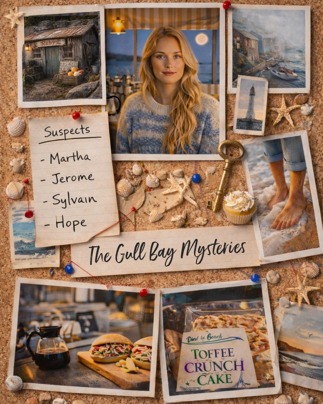 🌊 Welcome to Gull Bay &mdash; a picture-postcard harbour village in the Channel Islands where the sea sparkles, the cakes are legendary, and secrets lie buried beneath the golden sand.

Meet April Hart: new Gull Bay resident, caf&eacute; owner . . .