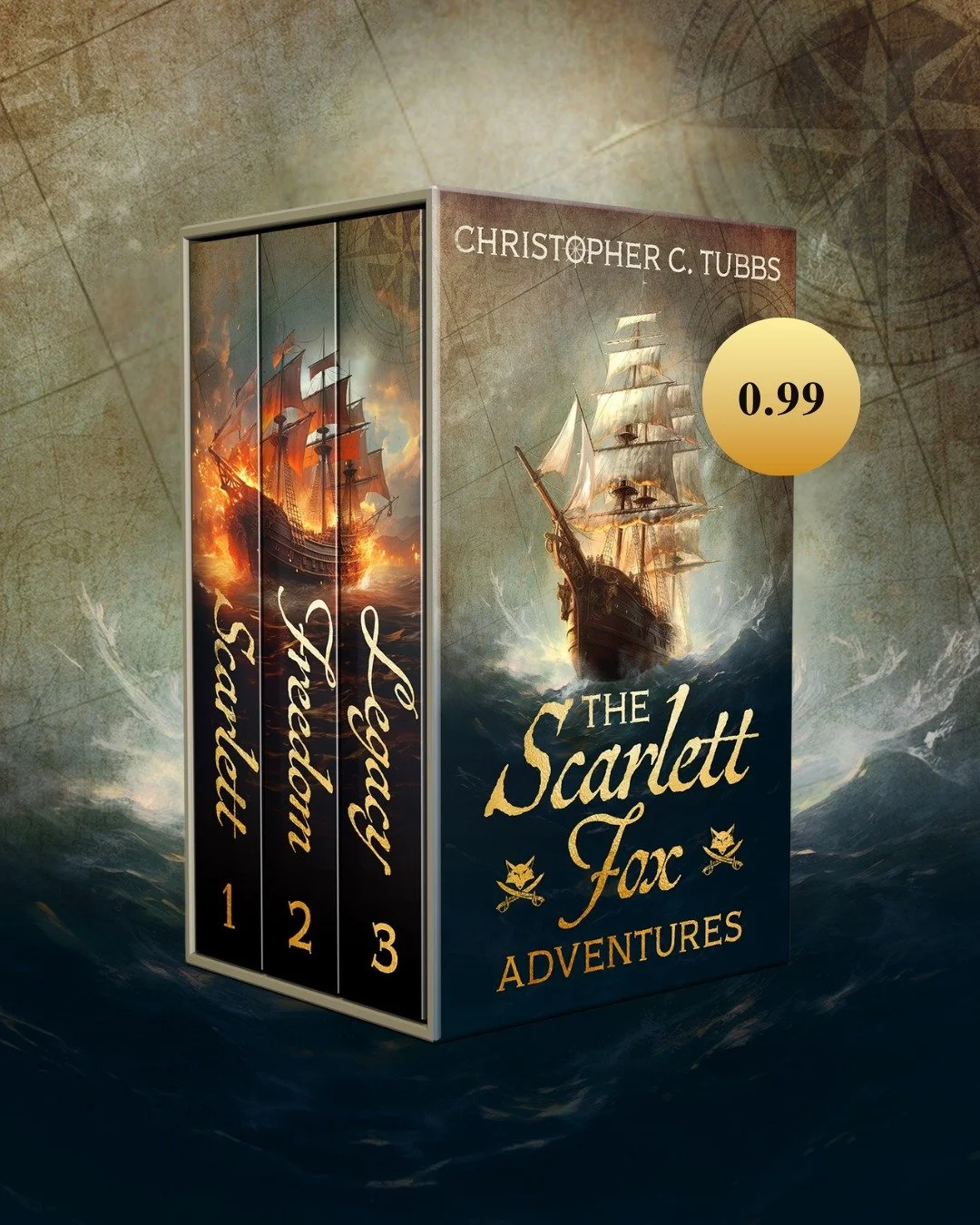 ⚓ A fearless captain. Deadly enemies. A revenge that won&rsquo;t rest&hellip;

OUT NOW for just 0.99

THE SCARLETT FOX ADVENTURES BOOKS 1&ndash;3 by Christopher C. Tubbs
🔗 https://geni.us/scarlett-fox-1-3-fb

- three full naval adventures in one epi