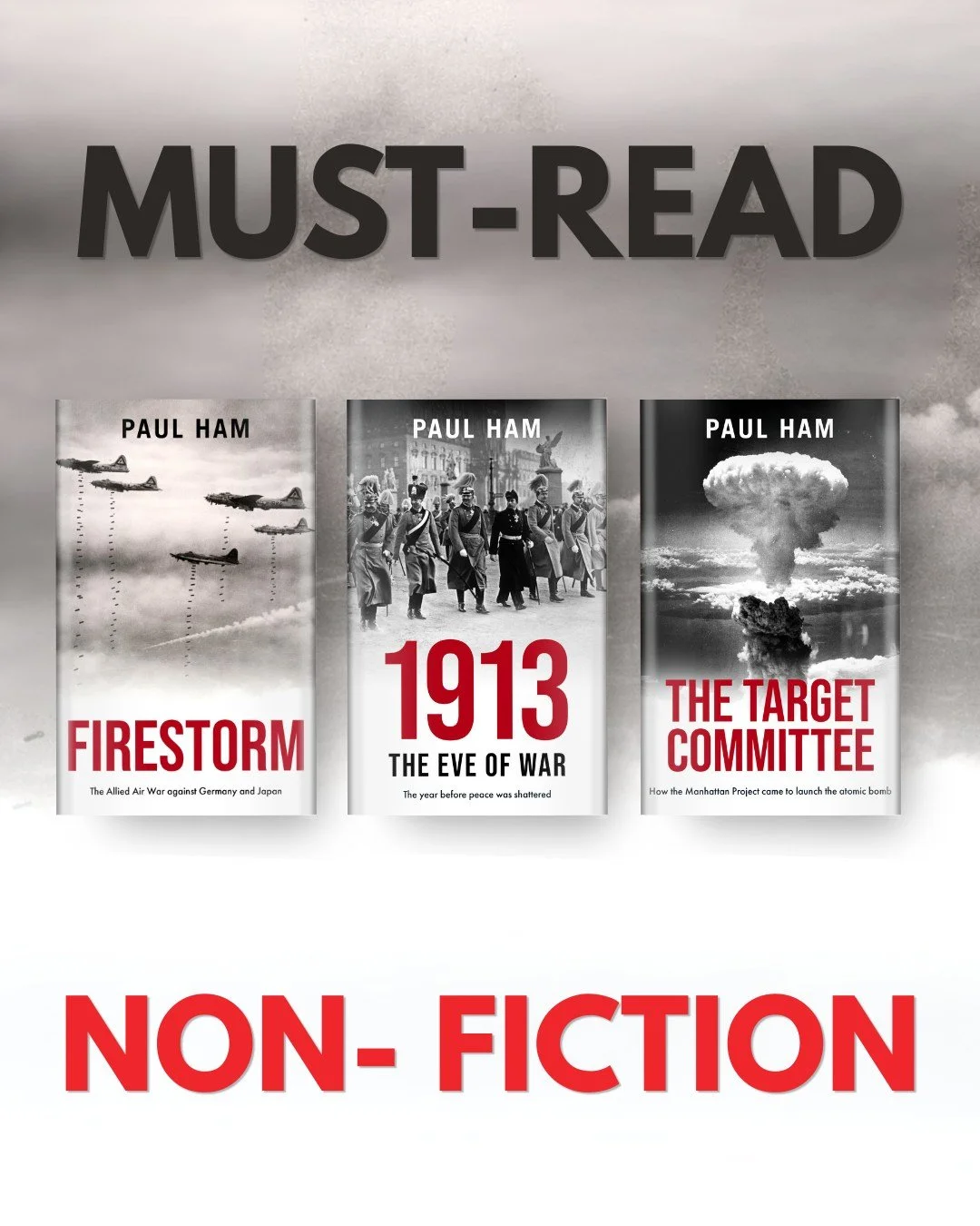 🌍 War. Power. Decisions that changed everything&hellip;

OUT NOW, just 0.99 each!

🔗THE TARGET COMMITTEE: https://geni.us/the-target-commitee-fb 
🔗1913: THE EVE OF WAR: https://geni.us/1913-the-eve-of-war-fb
🔗FIRESTORM: https://geni.us/firestorm-