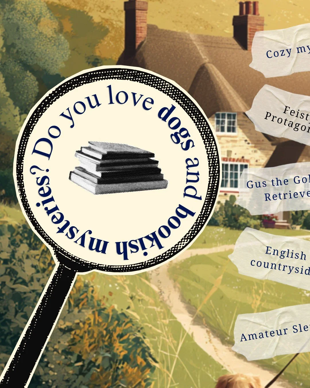 Do you love dogs and bookish mysteries? 🐾📚

Think:
🔎 English countryside settings
🔎 A feisty amateur sleuth
🔎 A VERY good golden retriever
🔎  Proper cosy crime vibes

If that sounds like your kind of read&hellip; you&rsquo;re going to love this
