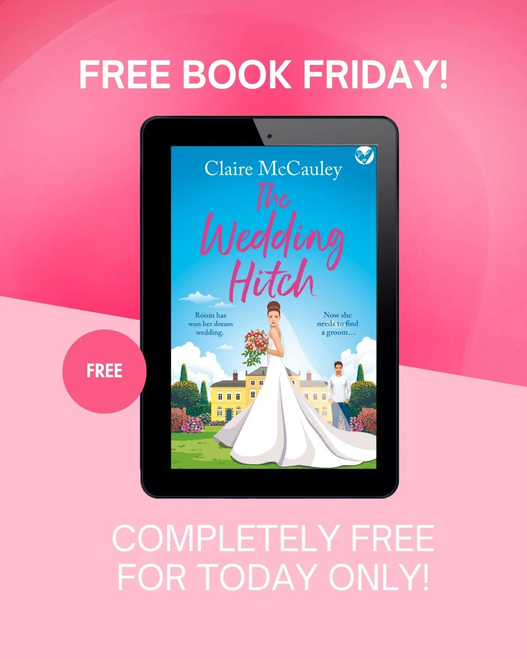💍 FREE laugh-out-loud romcom!
R&oacute;is&iacute;n wins a dream wedding, then her fianc&eacute; pulls out. Now she&rsquo;s got the venue, the dress and the cake, but no groom and just 12 months to find Mr Right. Can love arrive before the deadline?
