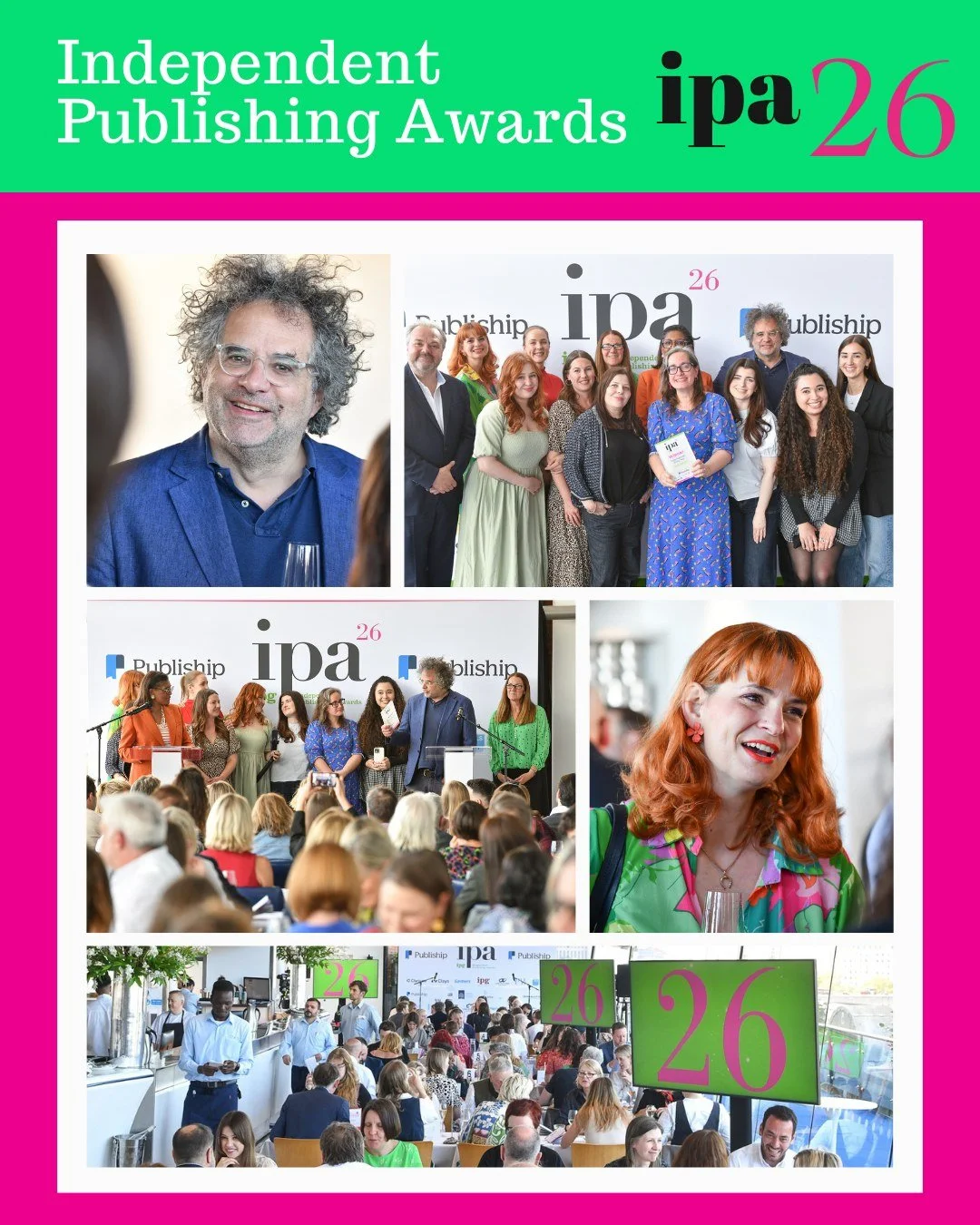 We got some lovely photos back from the IPA Awards! 🩷💚 Thank you to the hard working team at the IPG's and all the dedicated photographers who captured this day so beautifully. @independentpublishersguild