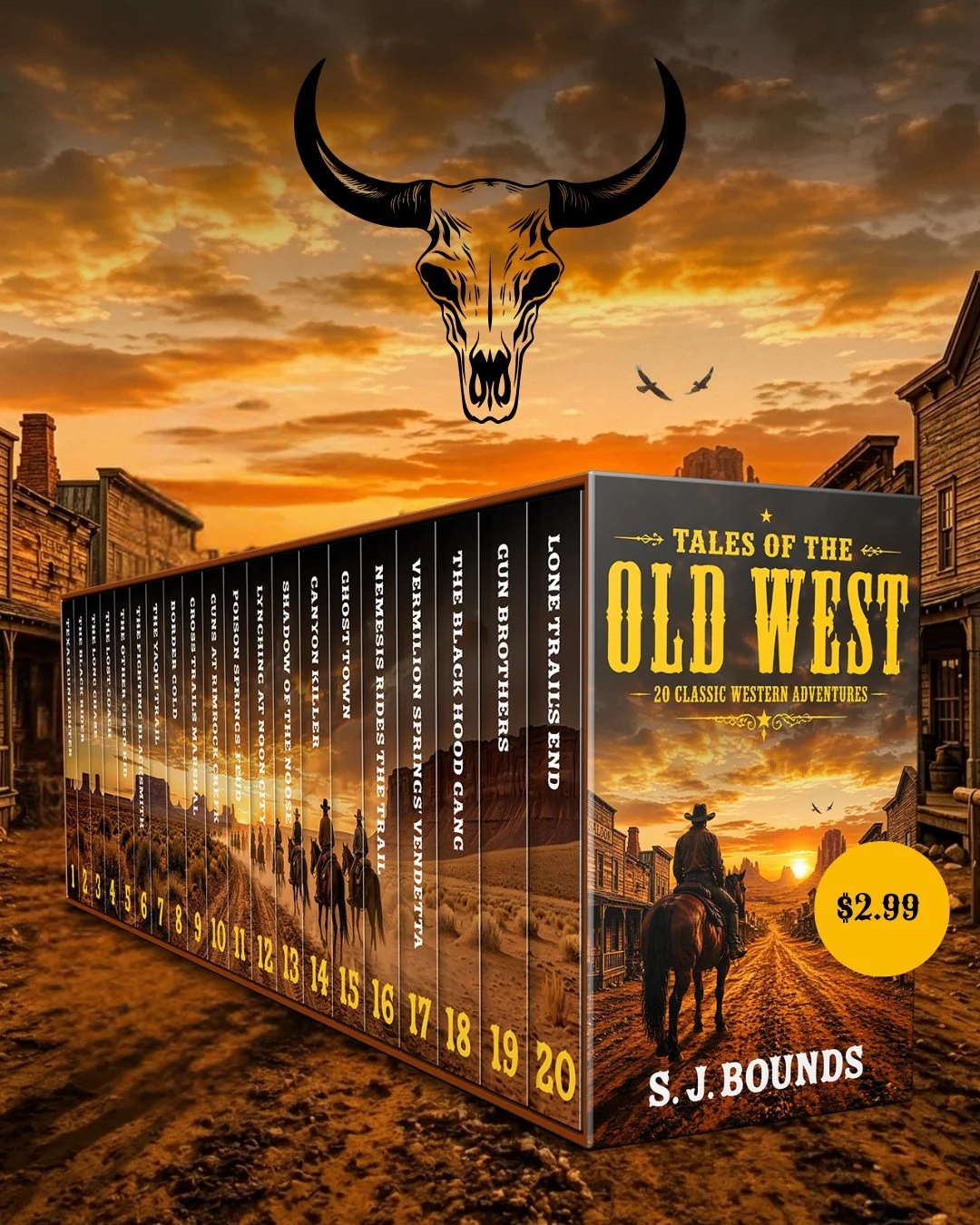 🤠 Saddle up&hellip; this deal is wild.
Tales of the Old West Collection Books 1&ndash;20 by S. J. Bounds delivers 20 action-packed Western adventures in one epic box set &mdash; gunfights, outlaws, revenge, and justice served the frontier way.
From 