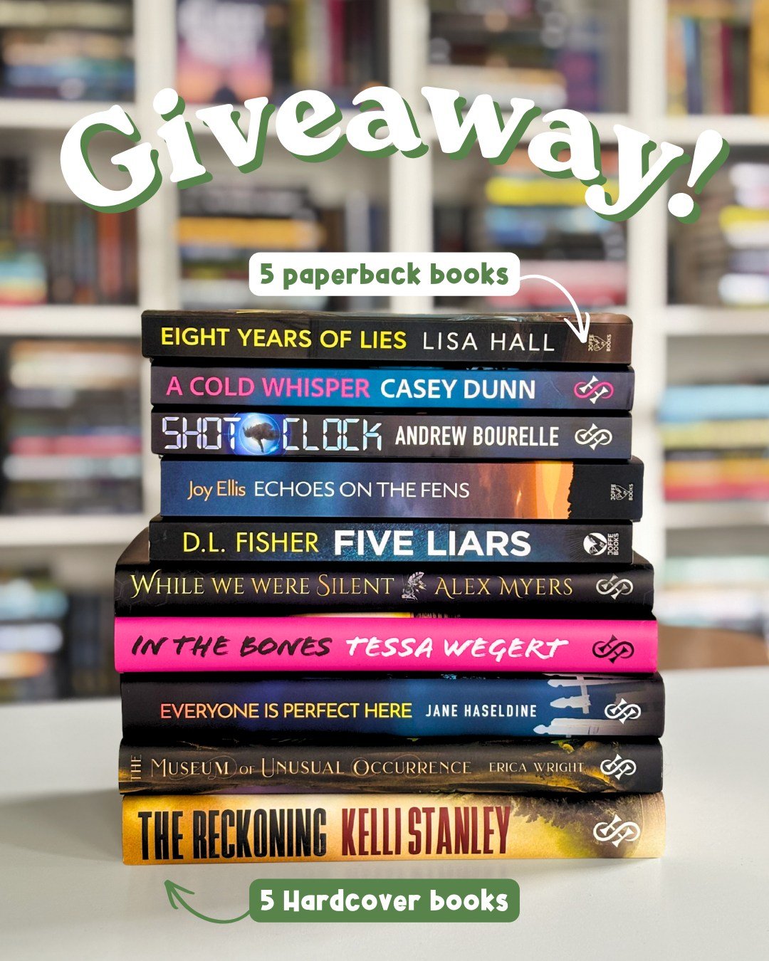 📚 ✨ BIG BOOK GIVEAWAY! ✨ 📚
Want to stack your TBR pile with some incredible new reads? We are giving away all 10 of these amazing titles to one lucky book lover!

That&rsquo;s 5 paperbacks and 5 hardcovers packed with mystery, suspense, and unforge