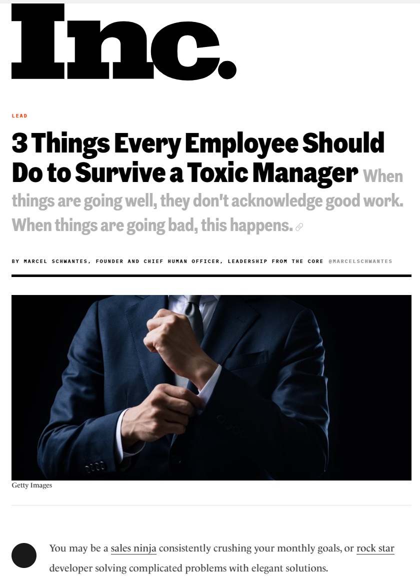 3 Things Every Employee Should Do to Survive a Toxic Manager