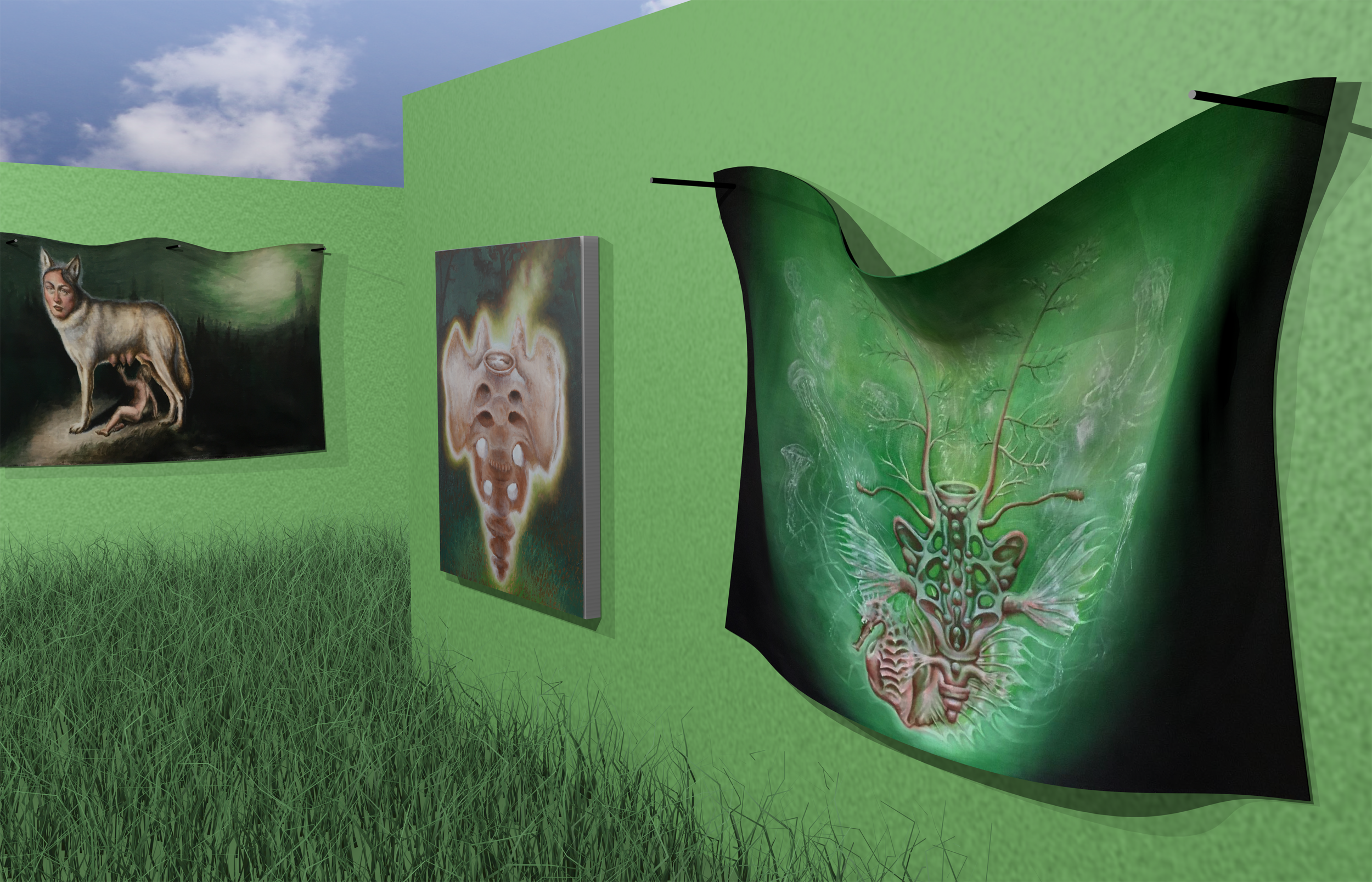 Green Myth Show, 2020.  Digital installation photo.