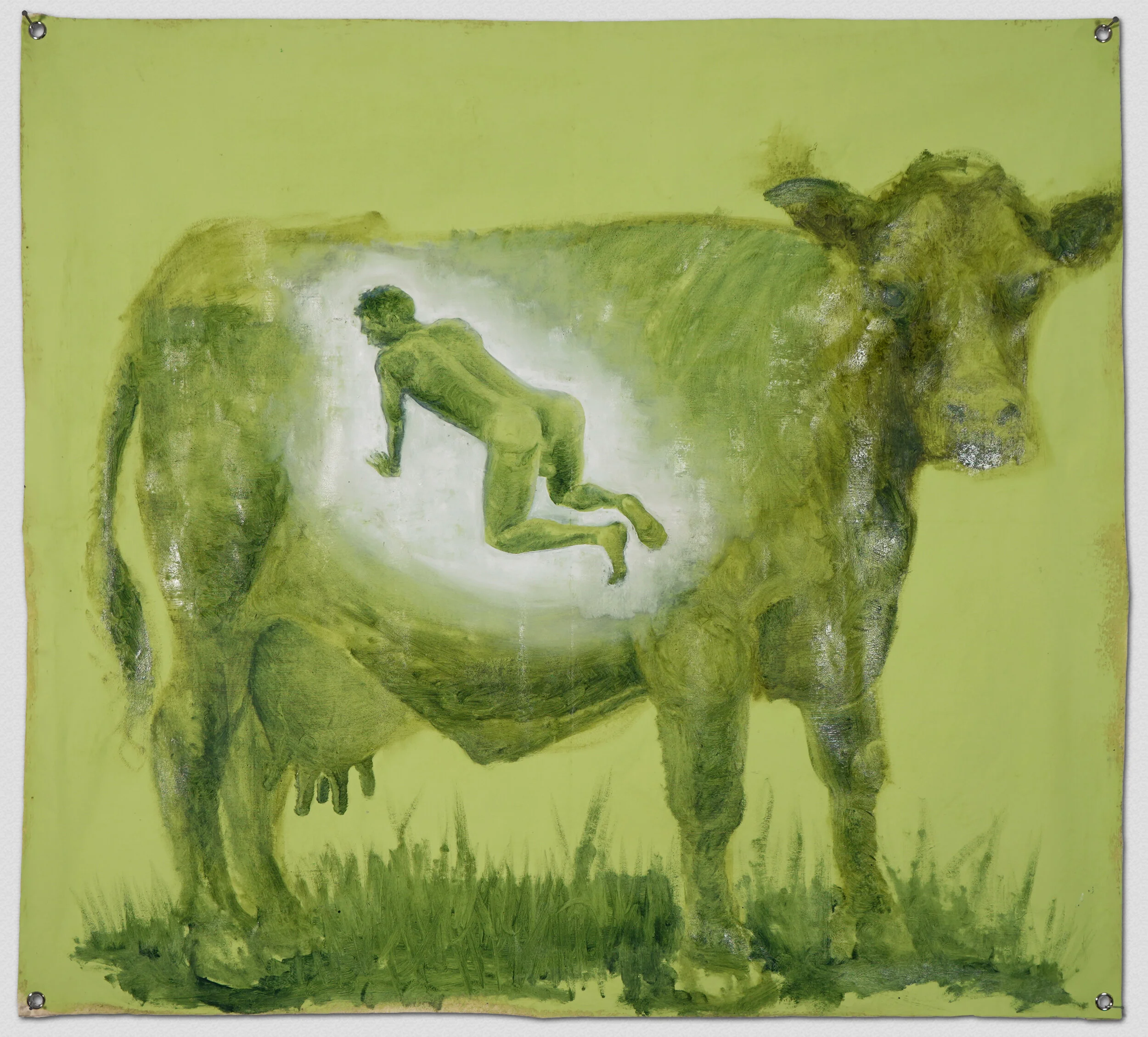 Fig. 4. Cowboy, 2019, oil on unstretched canvas. 41” x 45”.