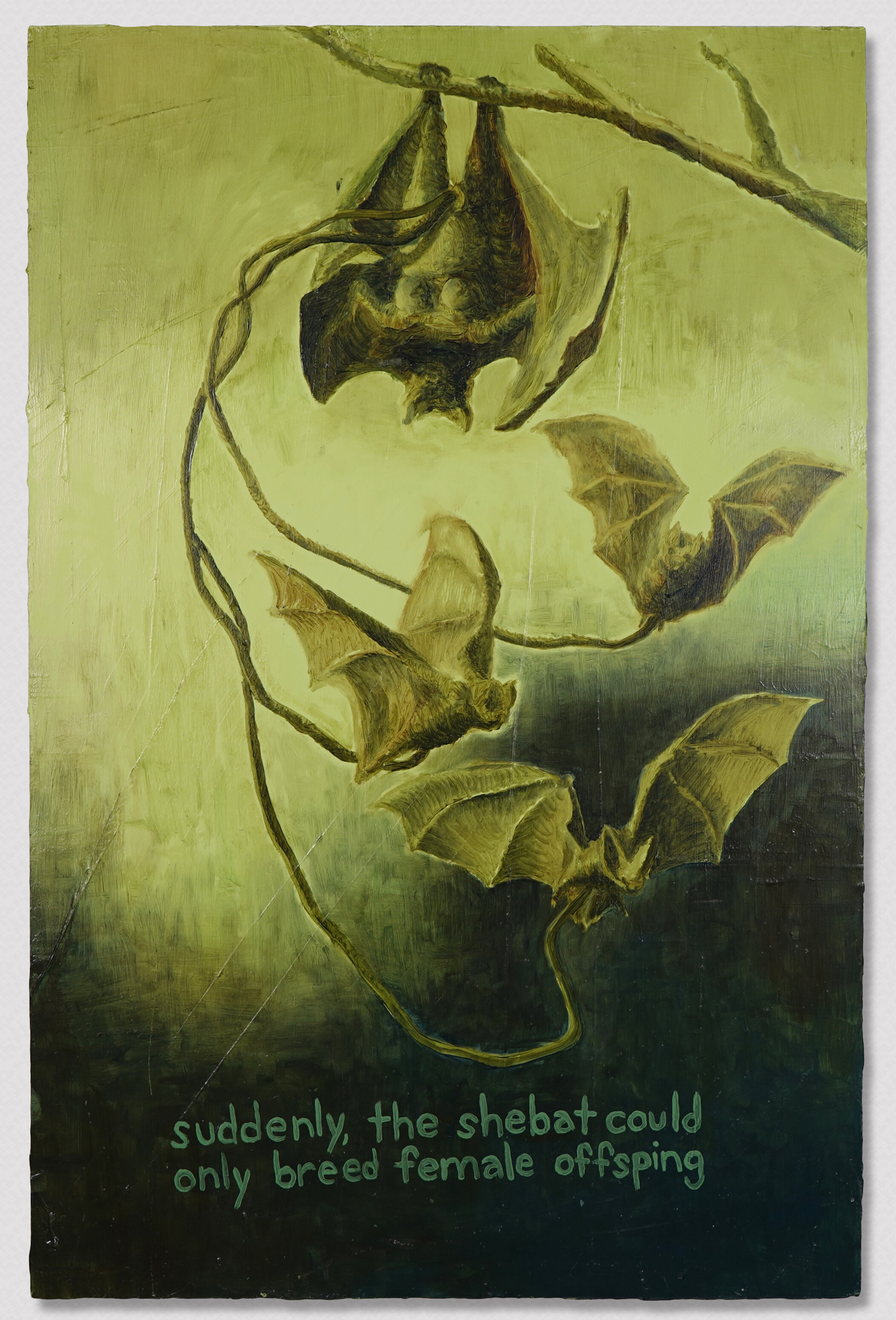 Fig. 2. Shebat, 2019, oil on wood panel. 24” x 36”.