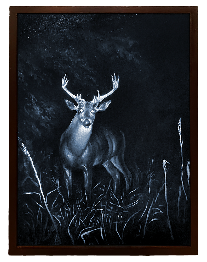 Night Cam, 2021. Oil on canvas. 18” x 24”.