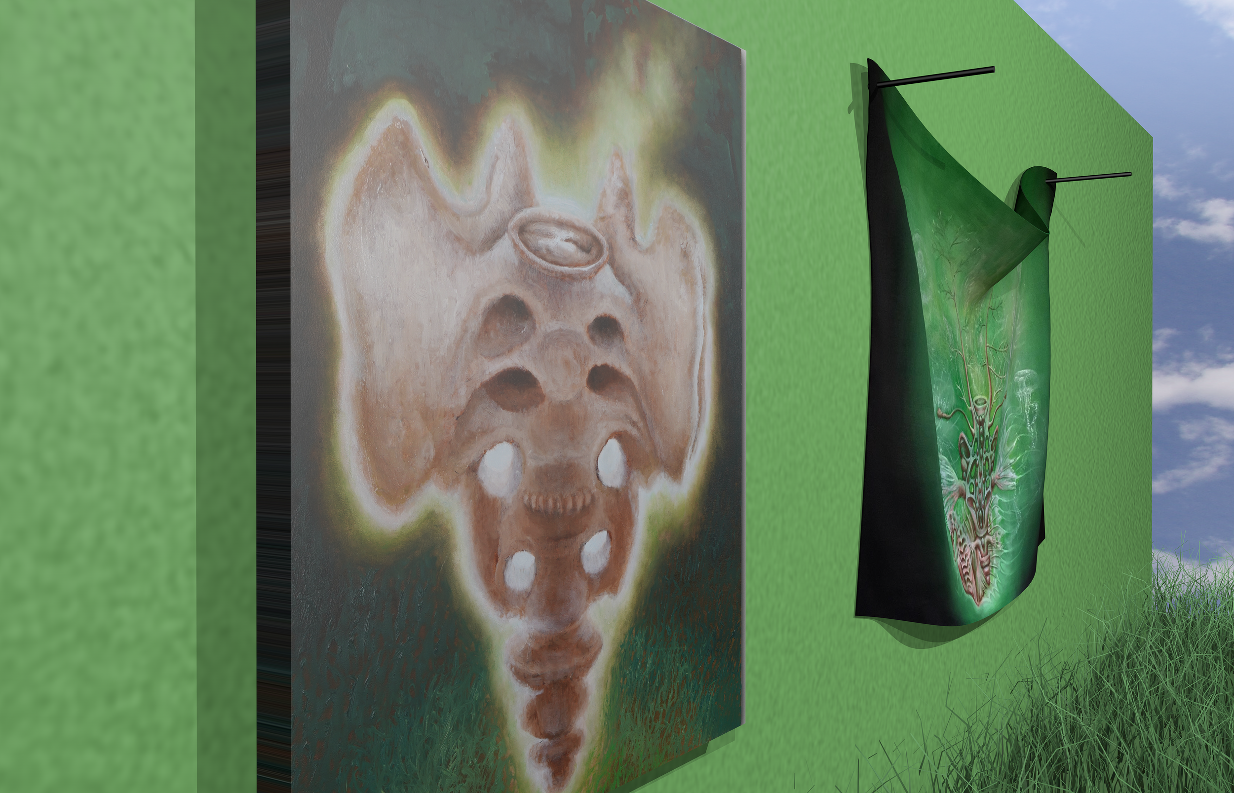 Green Myth Show, 2020.  Digital installation photo.