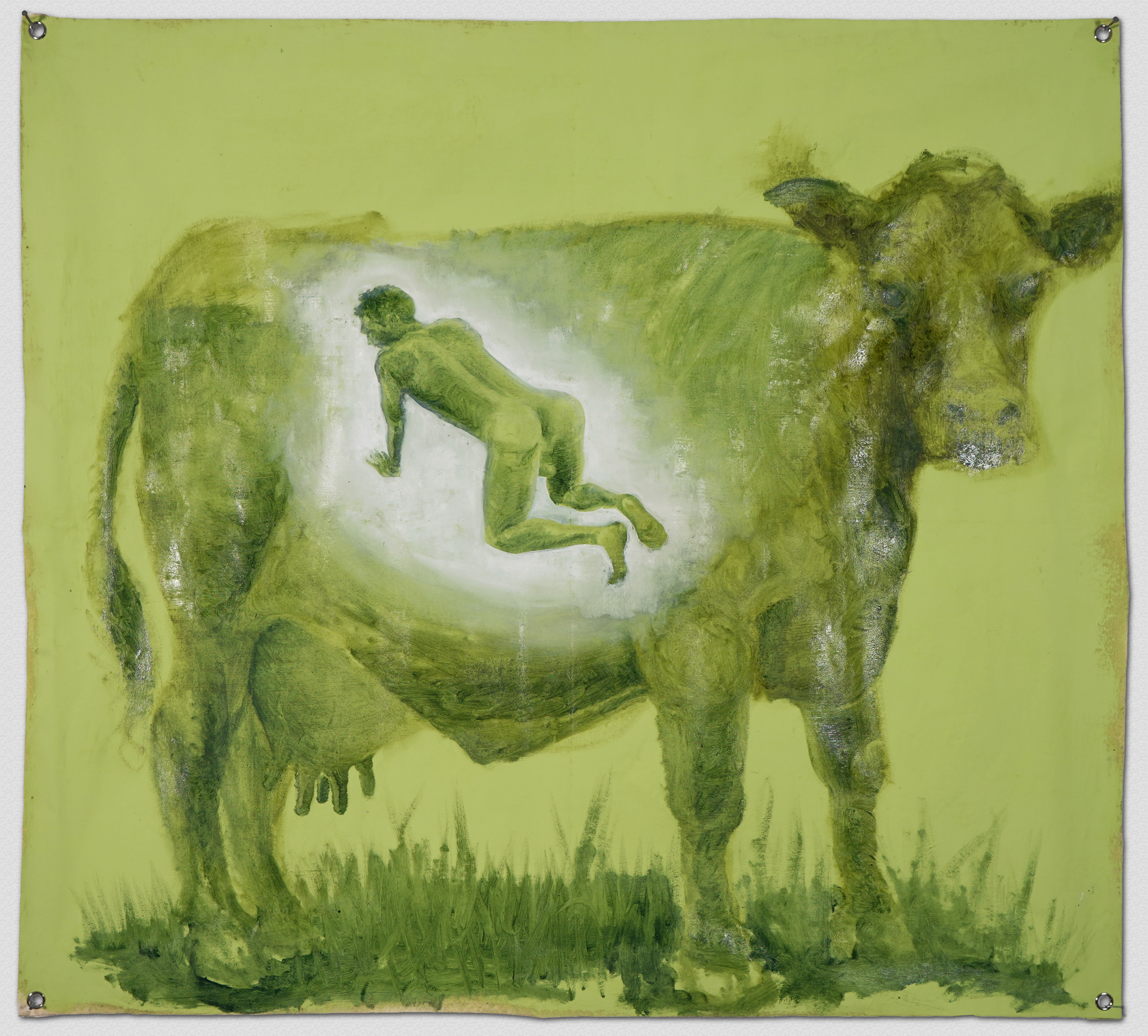 Cowboy, 2019.  Oil on unstretched canvas.  41” x 45”.