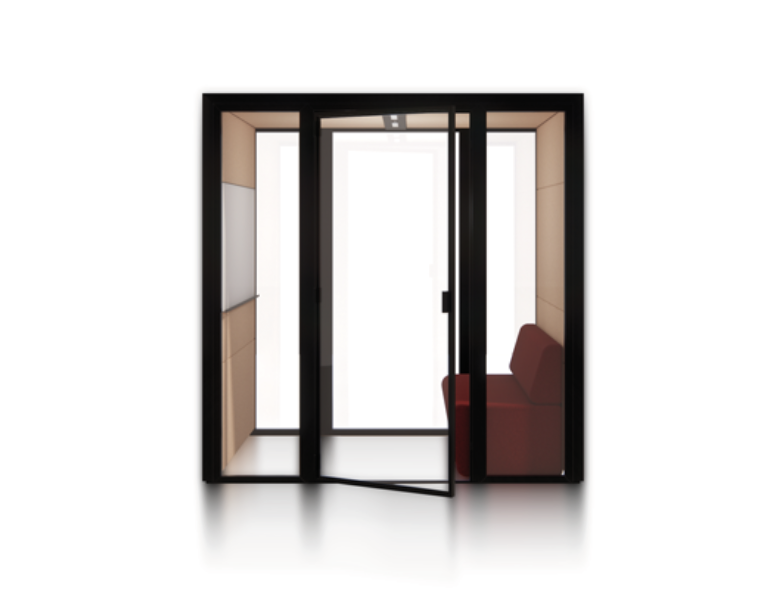 Eco Pod with a magnetic whiteboard integrated into the interior side wall.
