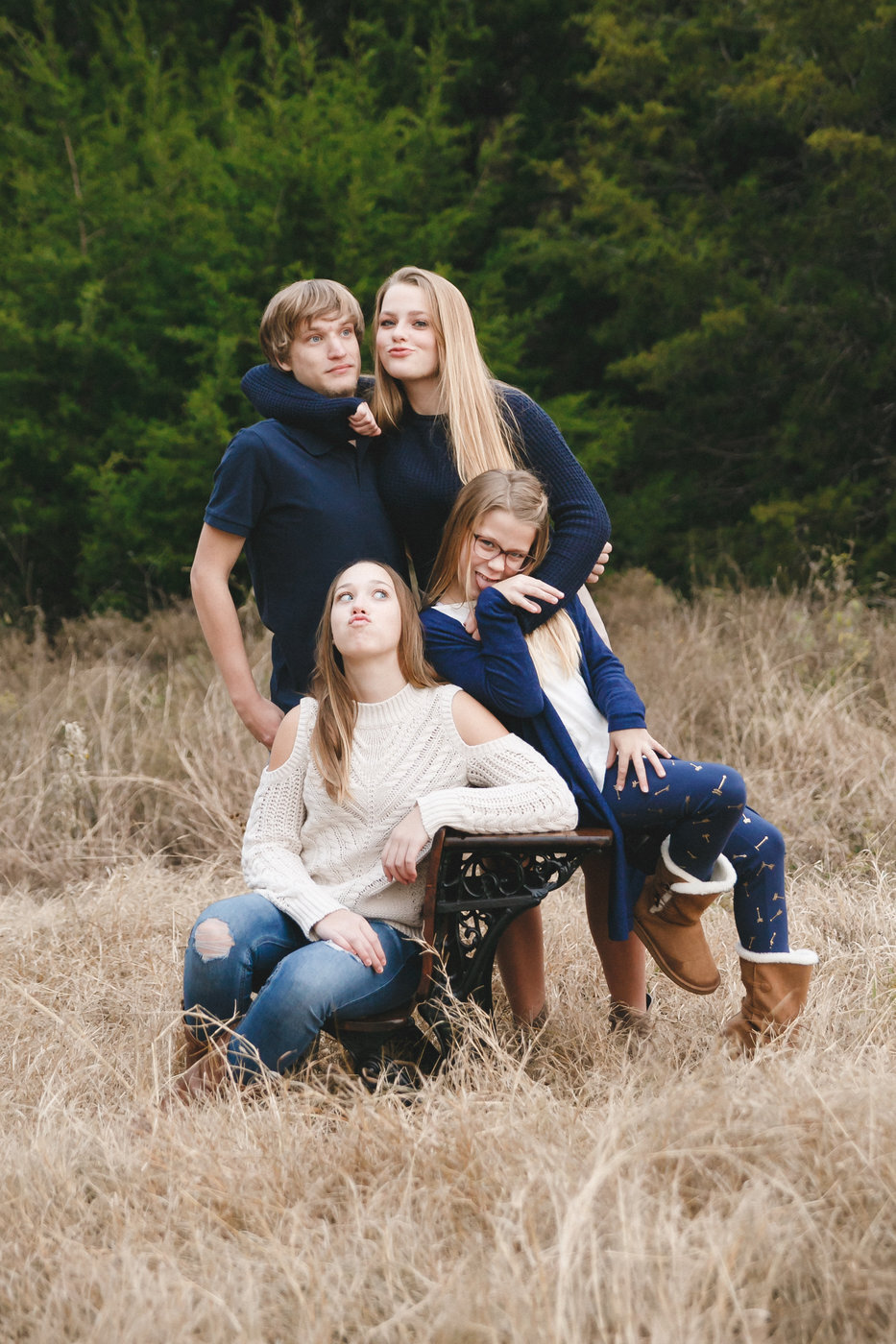 Caleb and his sisters - Caleb loves his sisters and will often put up with their silliness and shenanigans!