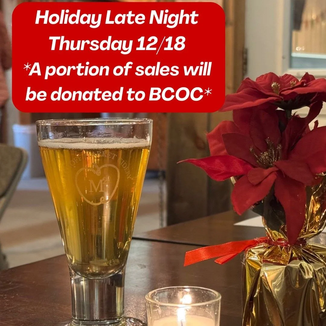 Come join us for a special holiday Late Night, and support a great local nonprofit! We're donating a portion of our sales from this month's evening to the Bucks County Opportunity Council @bcopportunity. Throughout the month of December, we'll also h