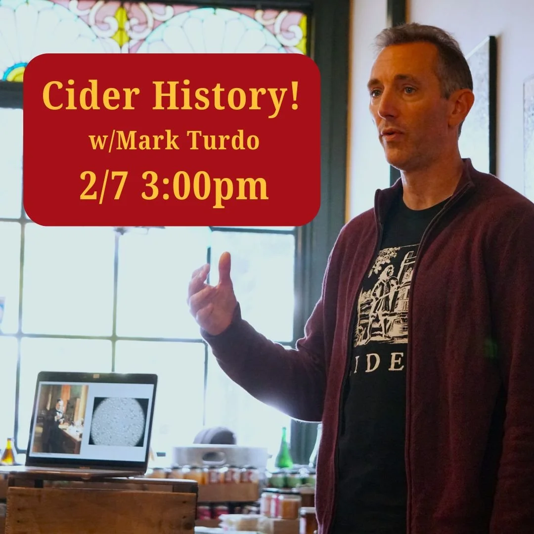 Cider has a notable past, and every year we look forward to learning more from cider historian Mark Turdo of Pommel Cyder! 

This year's talk focuses on cider in 18th-century America: 

"We will explore the range of American cider culture from e