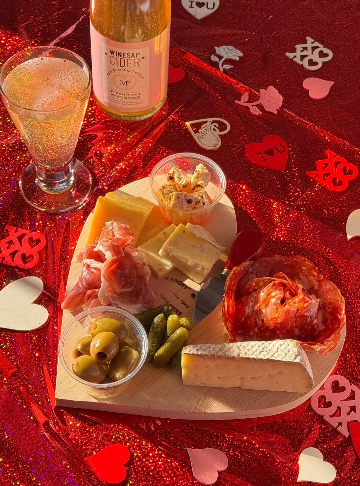 Local love is our favorite kind. If you still need Valentine's plans, we've got it covered! Come to the Cidery and enjoy a charcuterie board featuring cheeses from @bobolinkdairyandbakehouse, @immortalmilkcheeseco, and @septemberfarm. Meat from @down