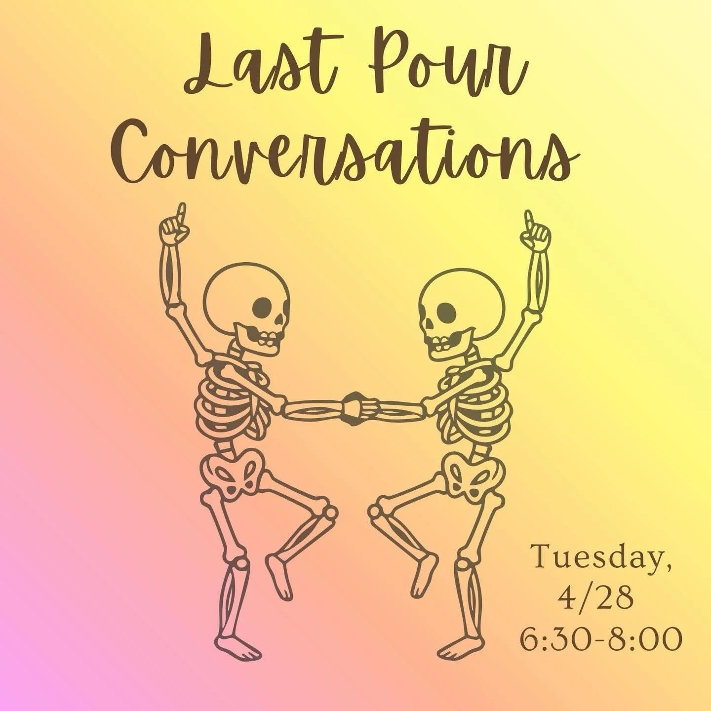 Let&rsquo;s talk!  We&rsquo;re gathering around the table again tomorrow at 6:30pm to ponder questions related to death &amp; dying (you read that right!). Led by our friend Robin, hospice volunteer supervisor at @ascendhospice, this is a participant