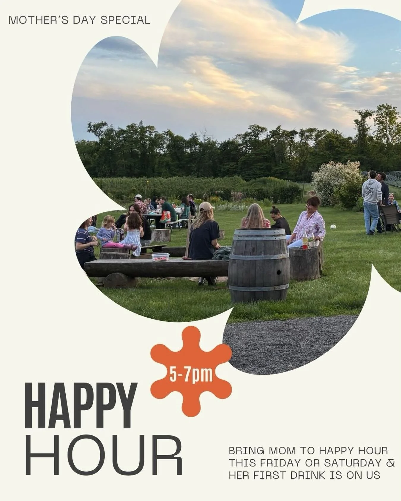 Your mom called&hellip; she said she wants to come out this weekend! 

Friday &amp; Saturday 5-7pm, mom&rsquo;s get their first drink free.

#visitbucks #meetatmanoffs #cider #mothers