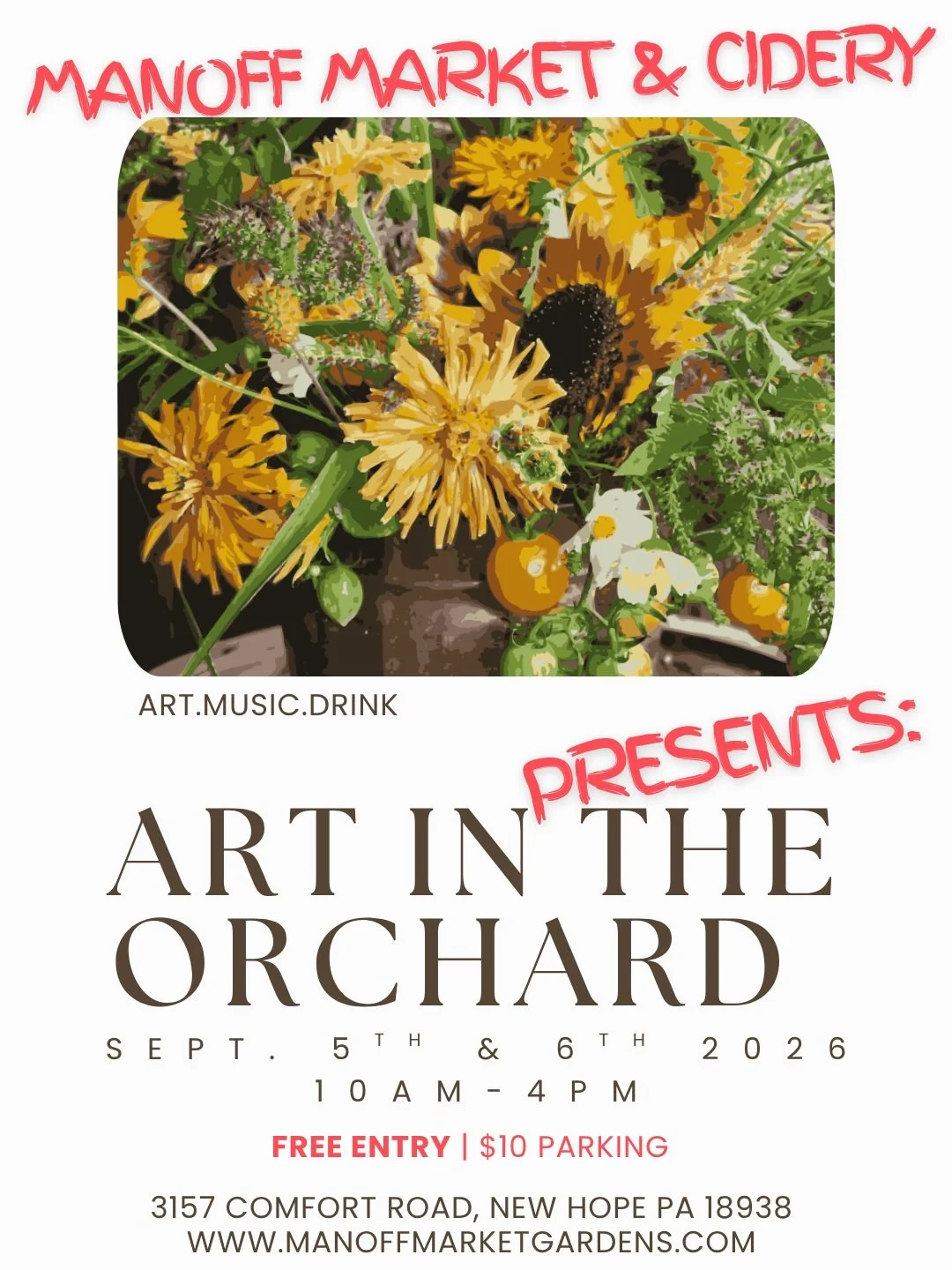 Let the countdown begin! 

We are roughly one month away from our first annual art festival in the orchard. Featuring over 40 local artists as well as live performances, light bites &amp; ofcourse, our hard cider.