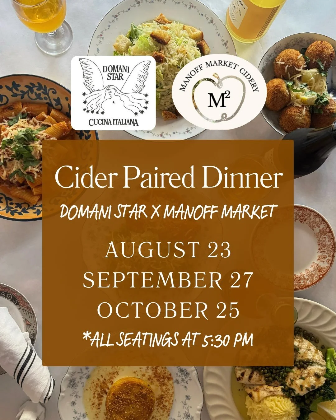 We&rsquo;ve got your next date night covered 😉 We are thrilled to join forces with our friends at Domani Star to bring you a cider-paired dinner you won&rsquo;t forget! 

This dinner will include 5 courses, each thoughtfully paired with our hard cid