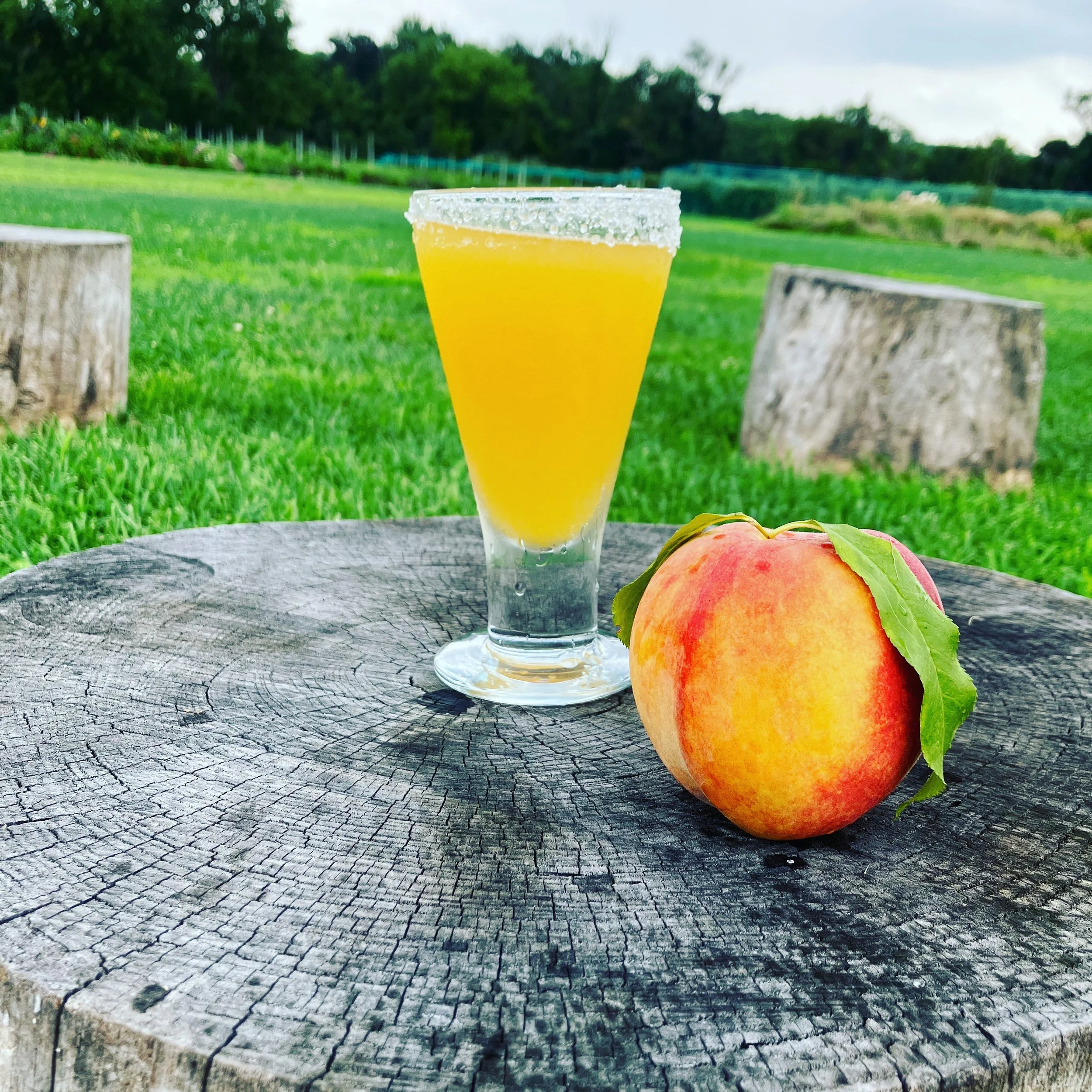 First taste of our Peachy Keen cider at Cider Club Happy Hour this Thursday! Sweetened with our yellow peaches and local wildflower honey, ask for a sweet and salty or sweet and spicy rim!