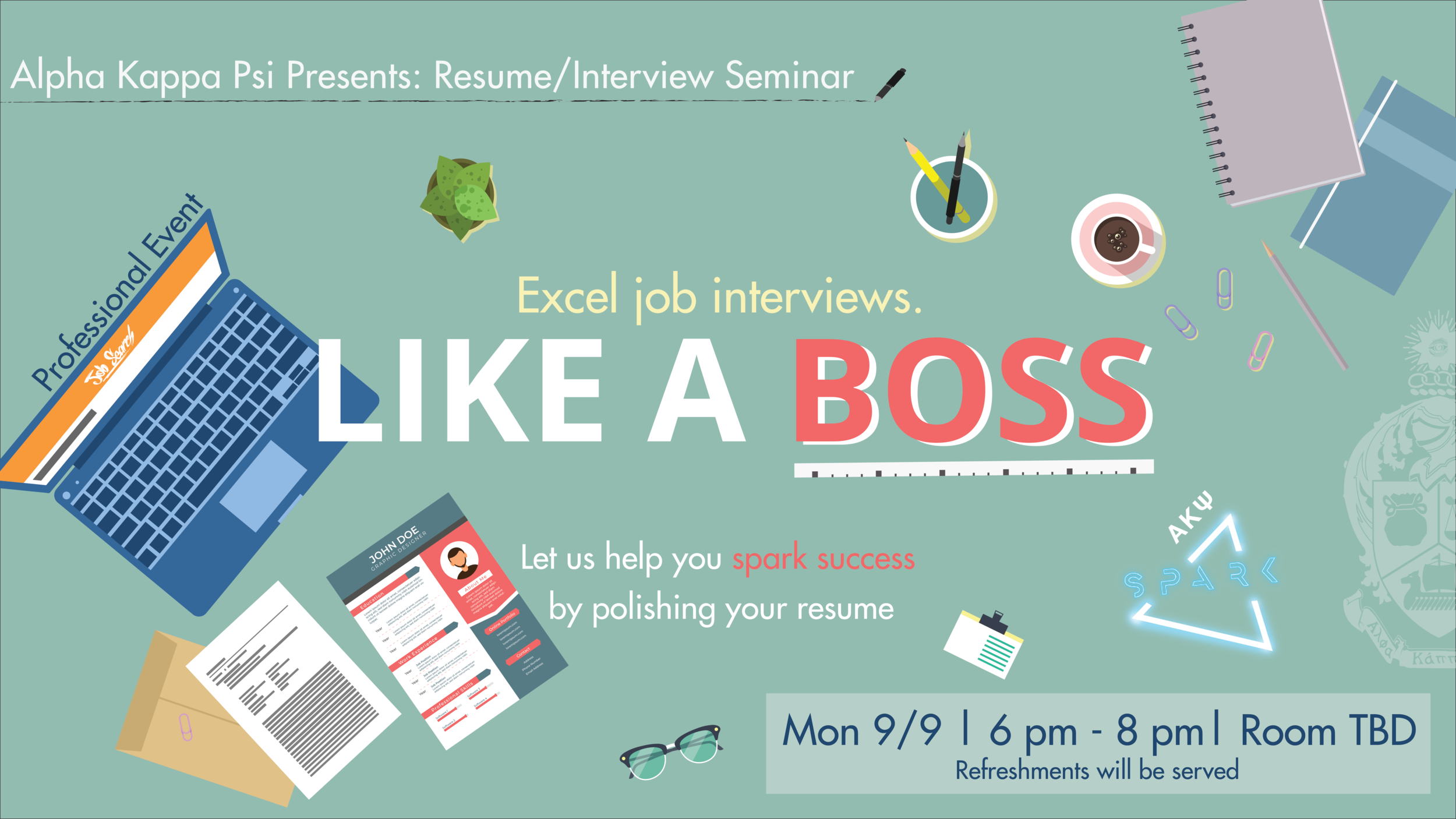 AKPSI Interview/Resume Workshop Facebook Event Banner