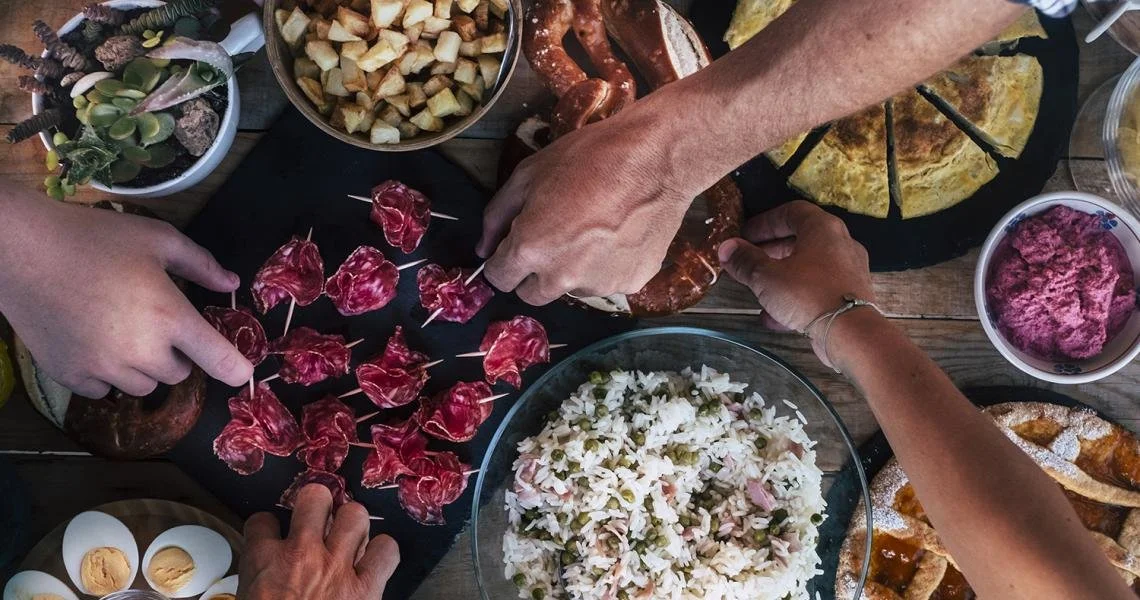 Table of Holiday Foods & Appetizers